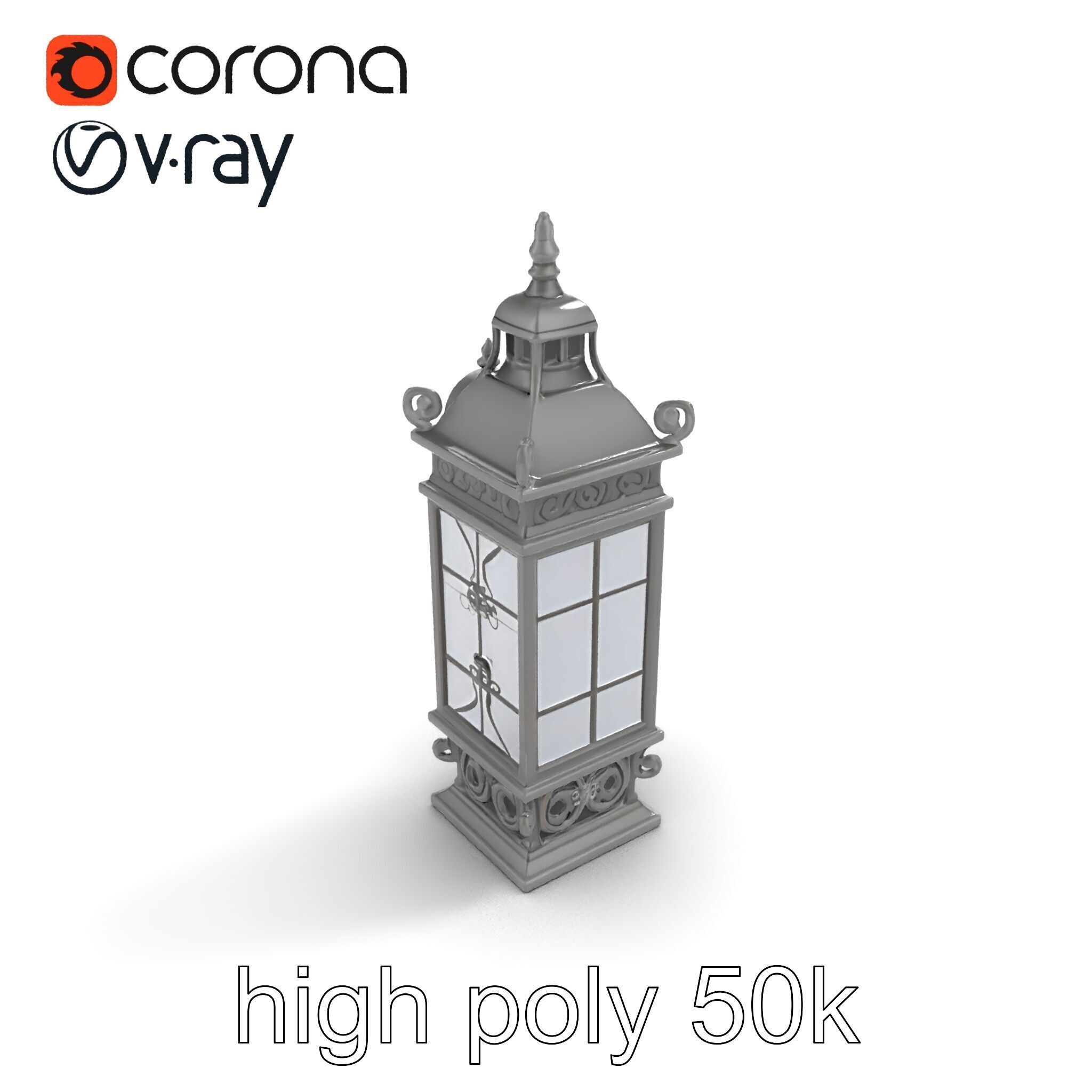 Ornate Clock Tower Lantern model pack Low-poly 3D model_42