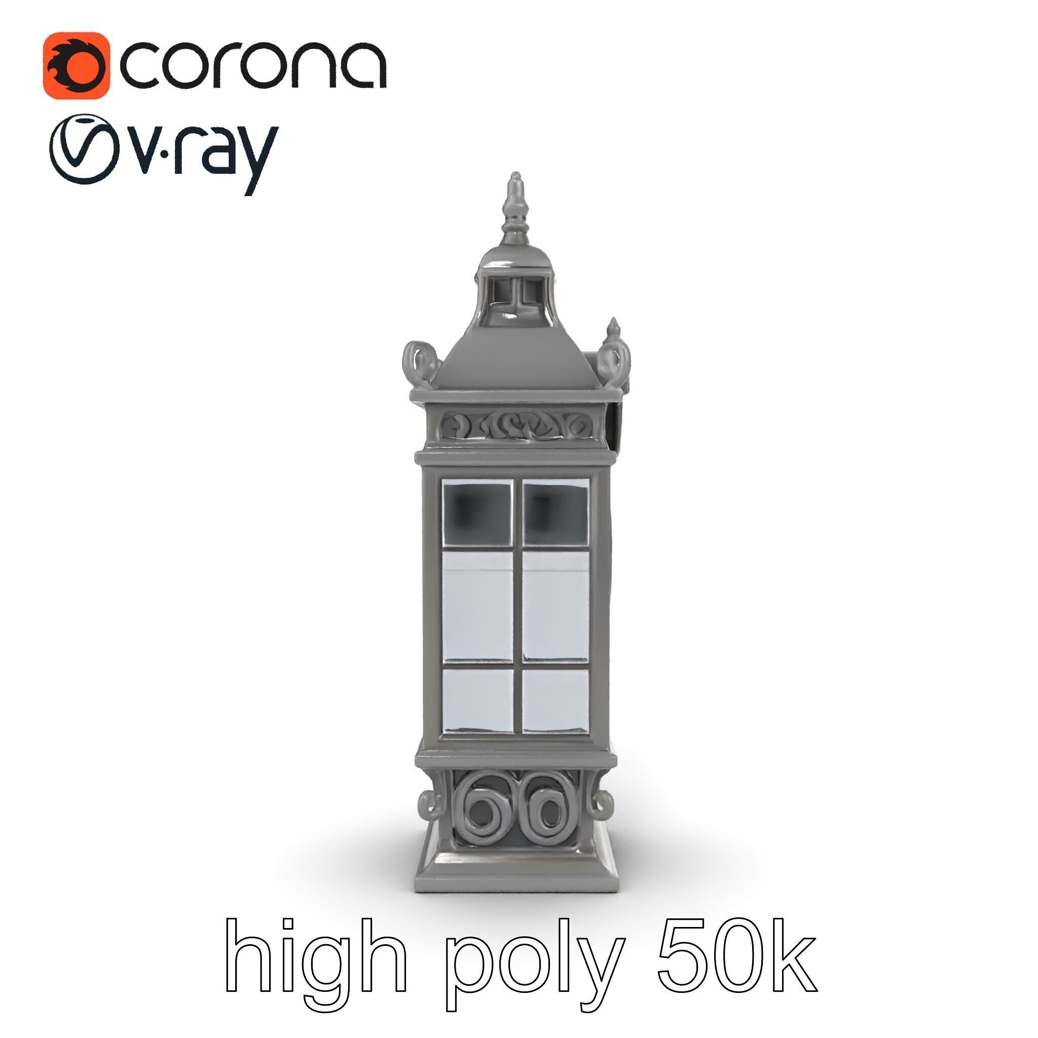 Ornate Clock Tower Lantern model pack Low-poly 3D model_52