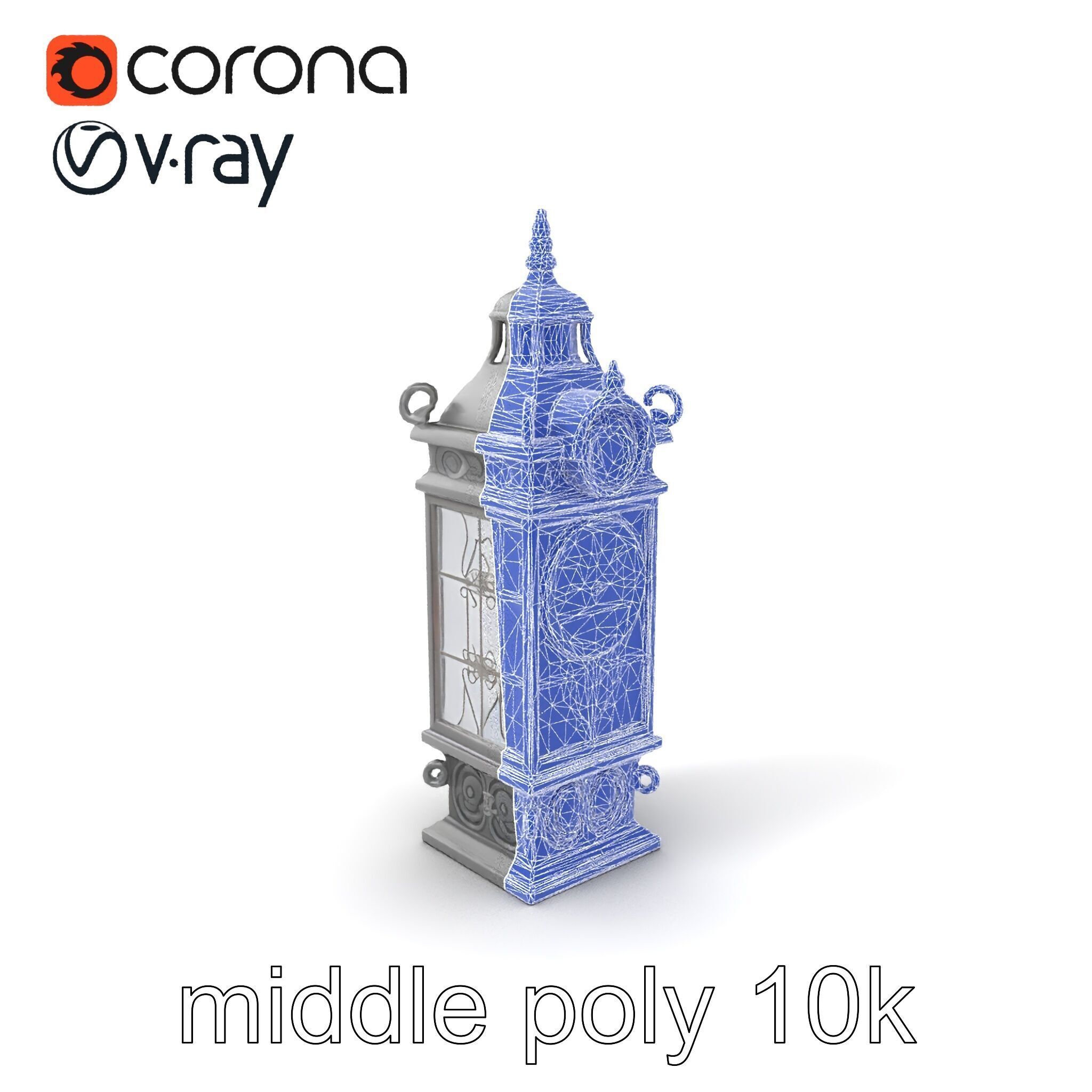 Ornate Clock Tower Lantern model pack Low-poly 3D model_38