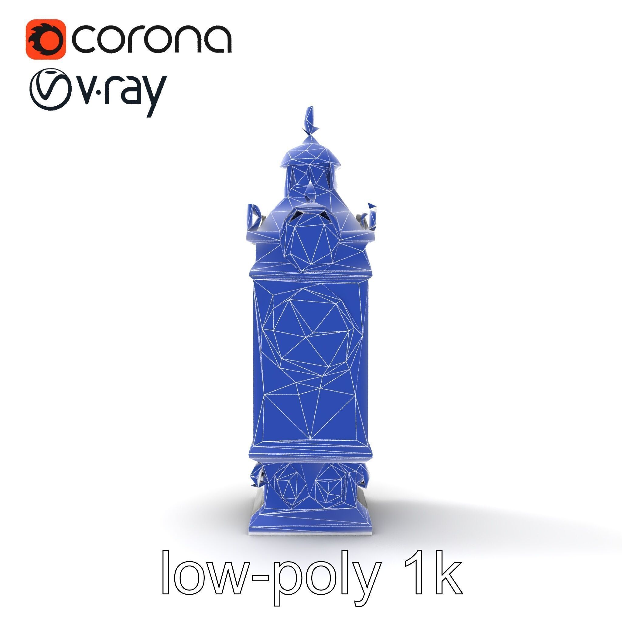 Ornate Clock Tower Lantern model pack Low-poly 3D model_56