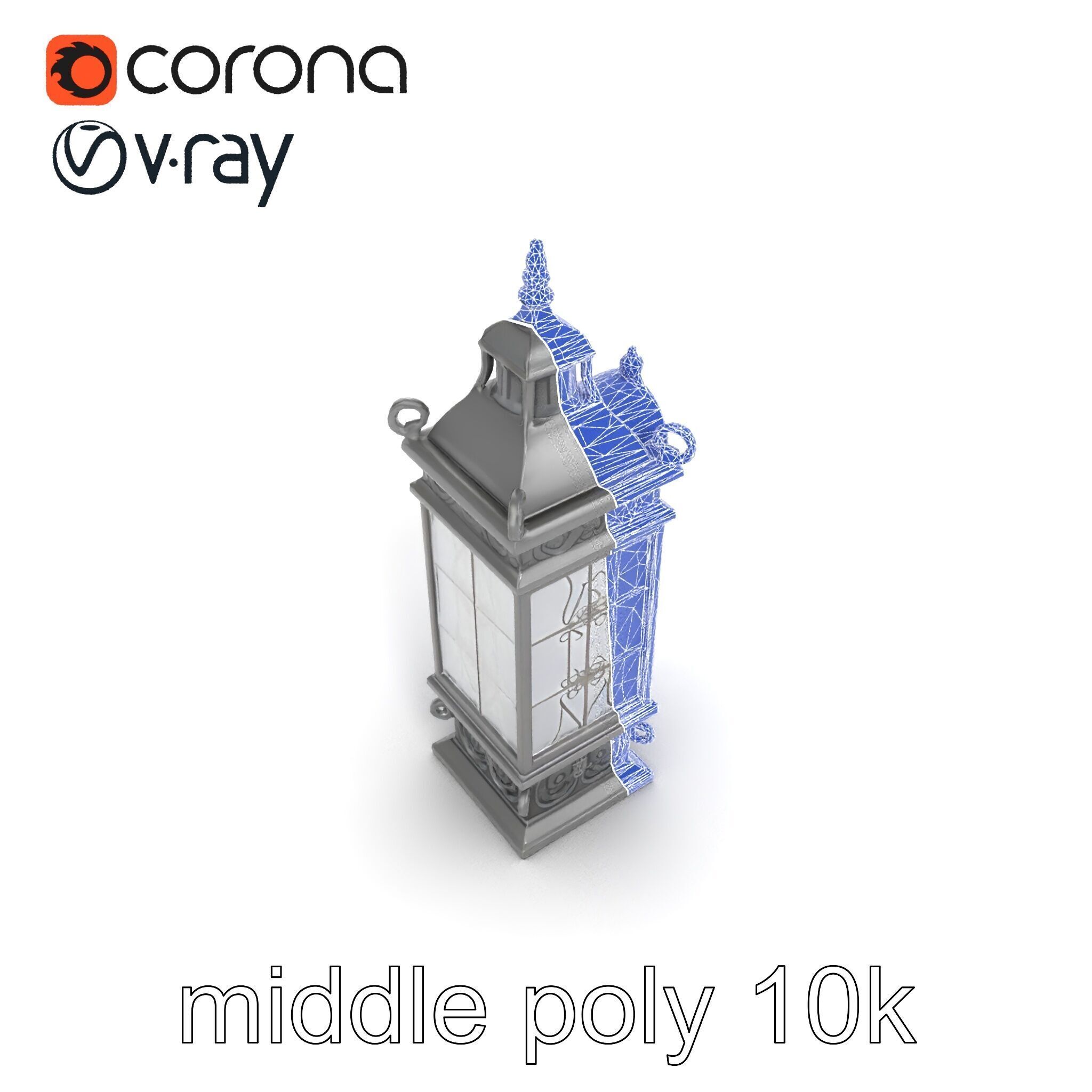 Ornate Clock Tower Lantern model pack Low-poly 3D model_44