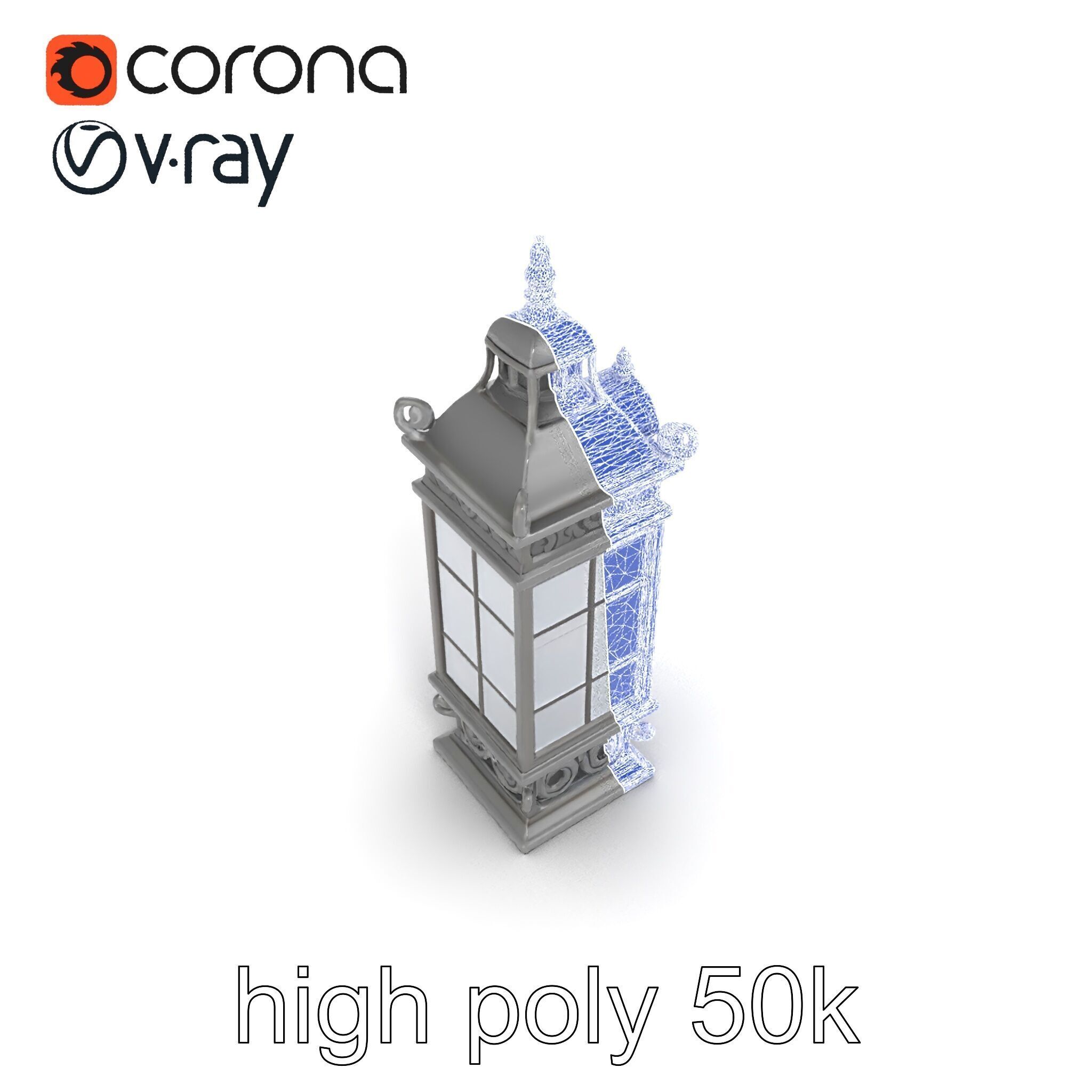 Ornate Clock Tower Lantern model pack Low-poly 3D model_57