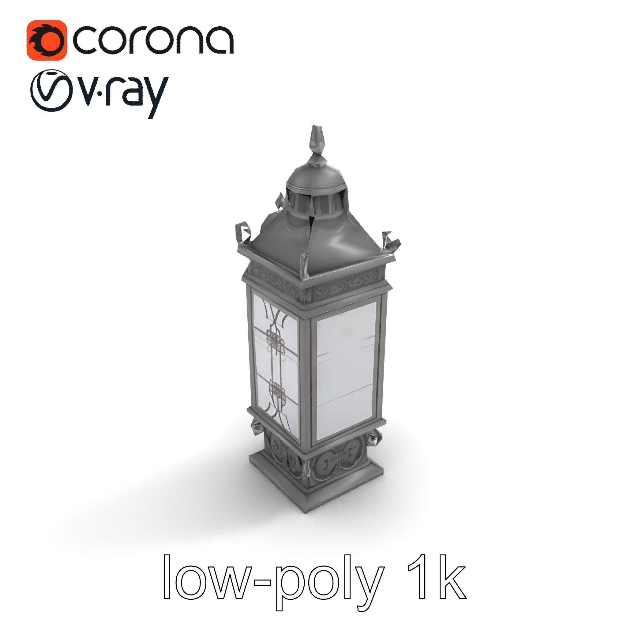 Ornate Clock Tower Lantern model pack Low-poly 3D model_41