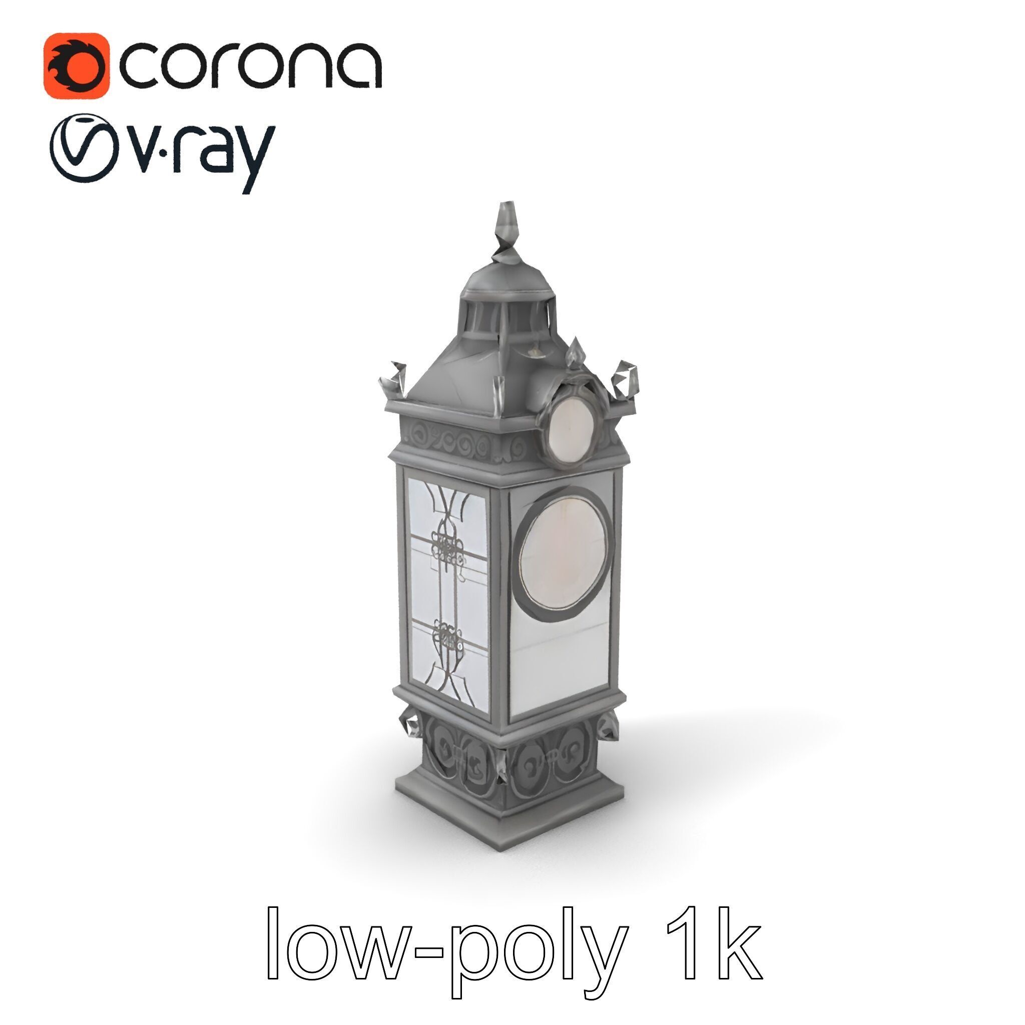 Ornate Clock Tower Lantern model pack Low-poly 3D model_37