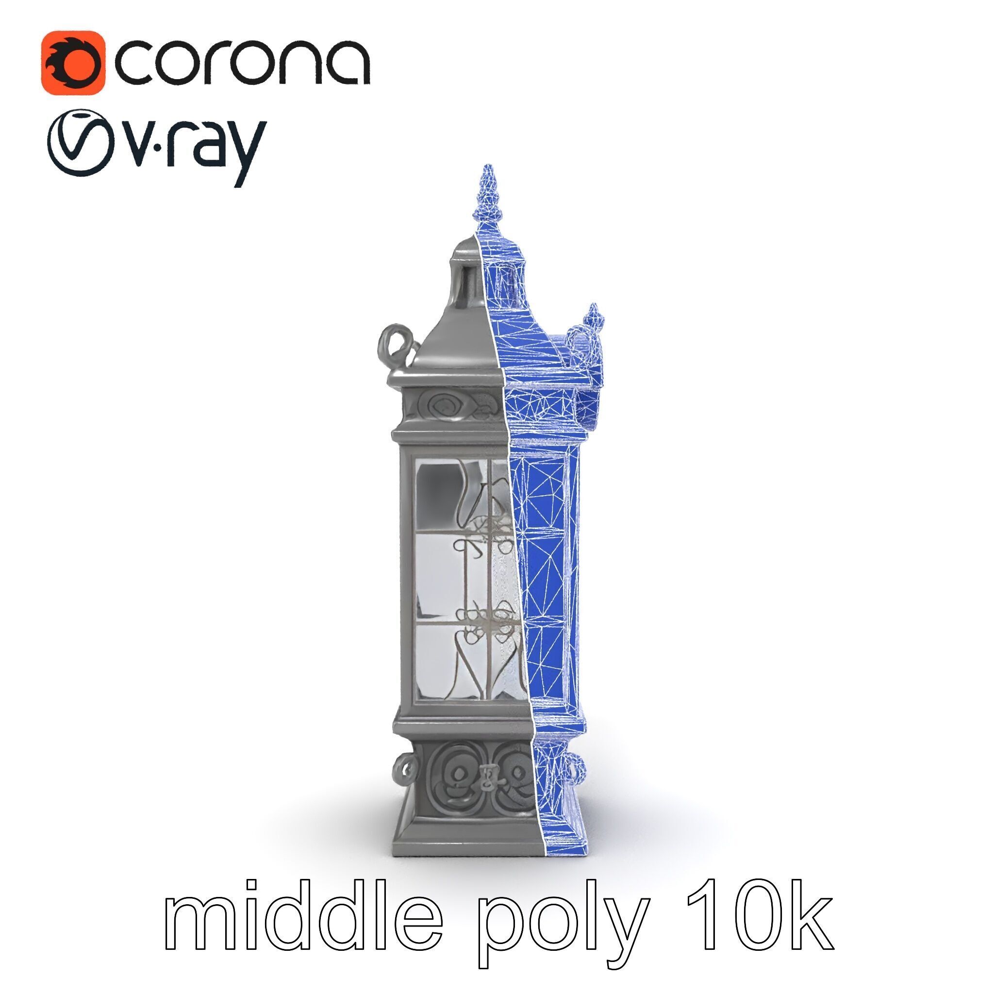 Ornate Clock Tower Lantern model pack Low-poly 3D model_54
