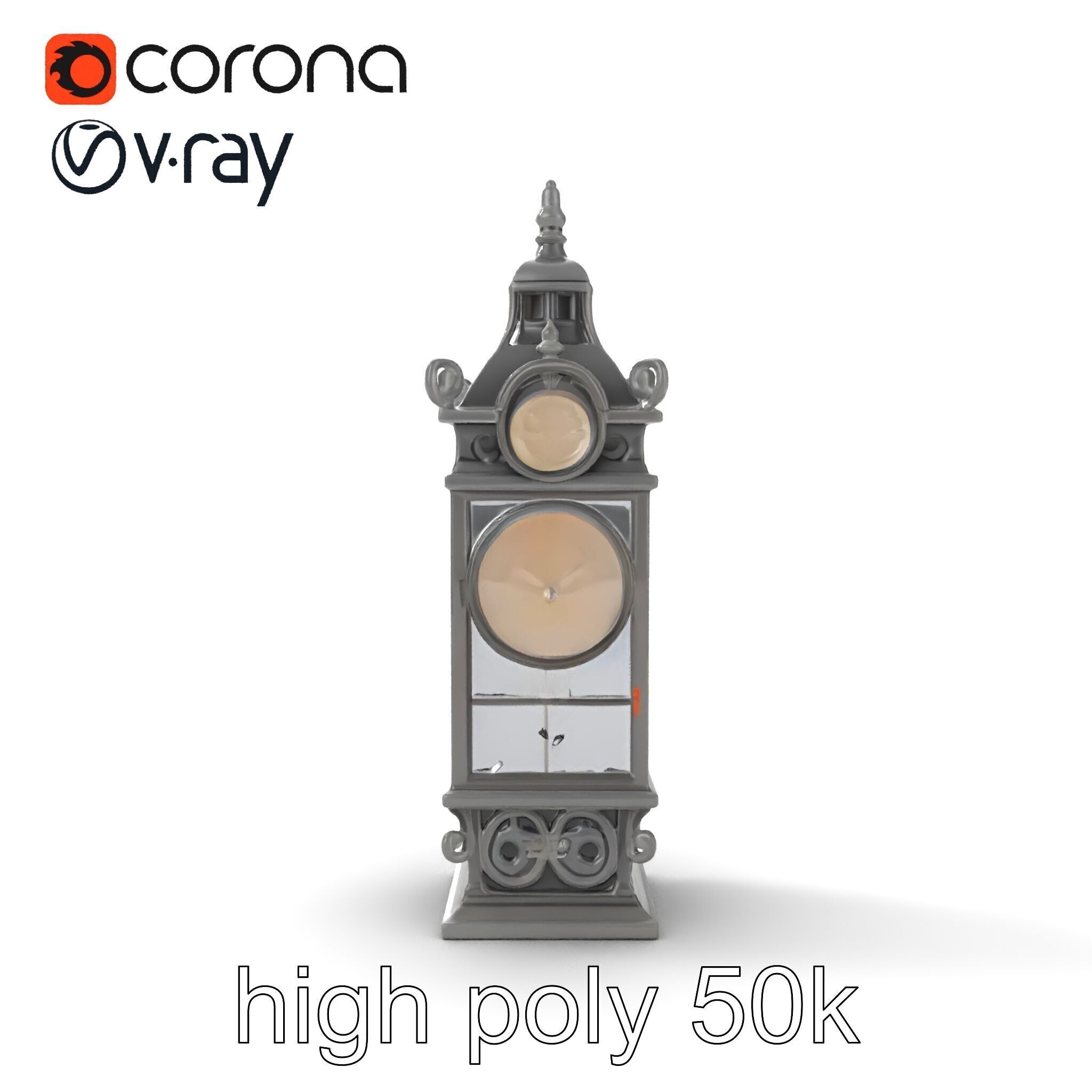 Ornate Clock Tower Lantern model pack Low-poly 3D model_48