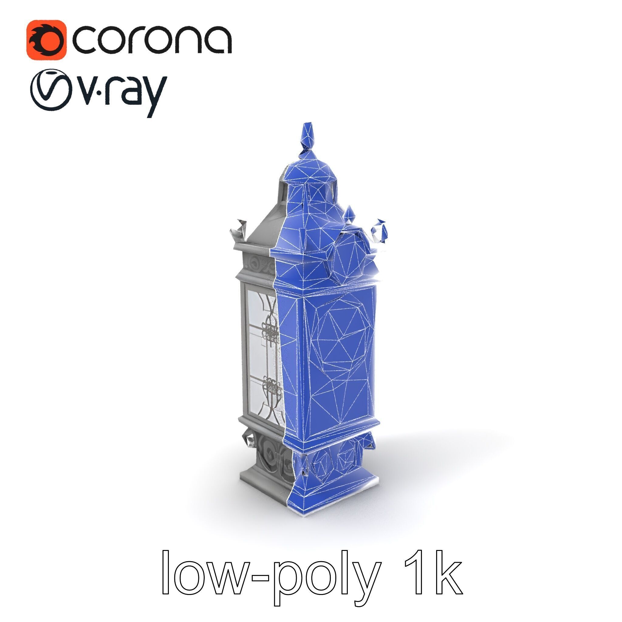 Ornate Clock Tower Lantern model pack Low-poly 3D model_39