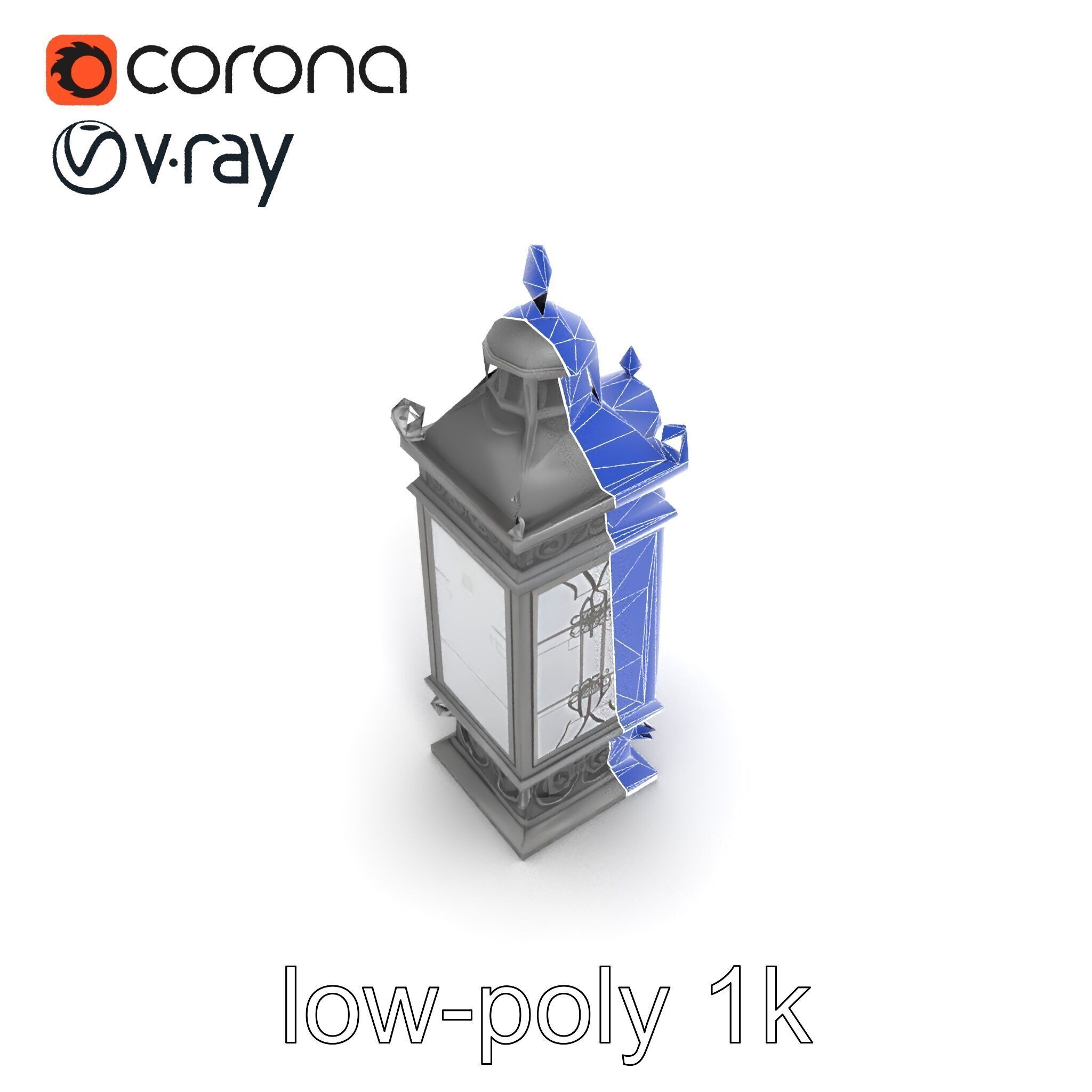 Ornate Clock Tower Lantern model pack Low-poly 3D model_47
