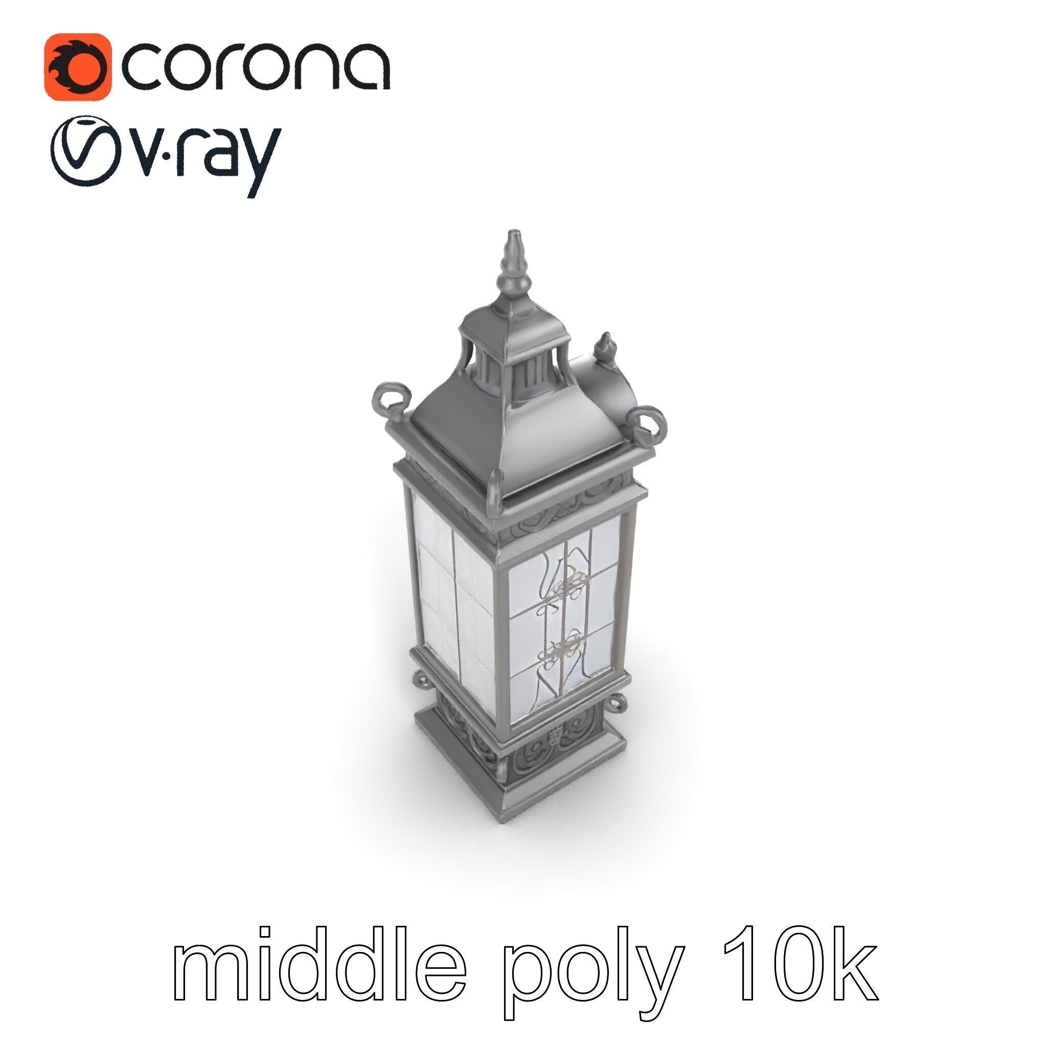 Ornate Clock Tower Lantern model pack Low-poly 3D model_59