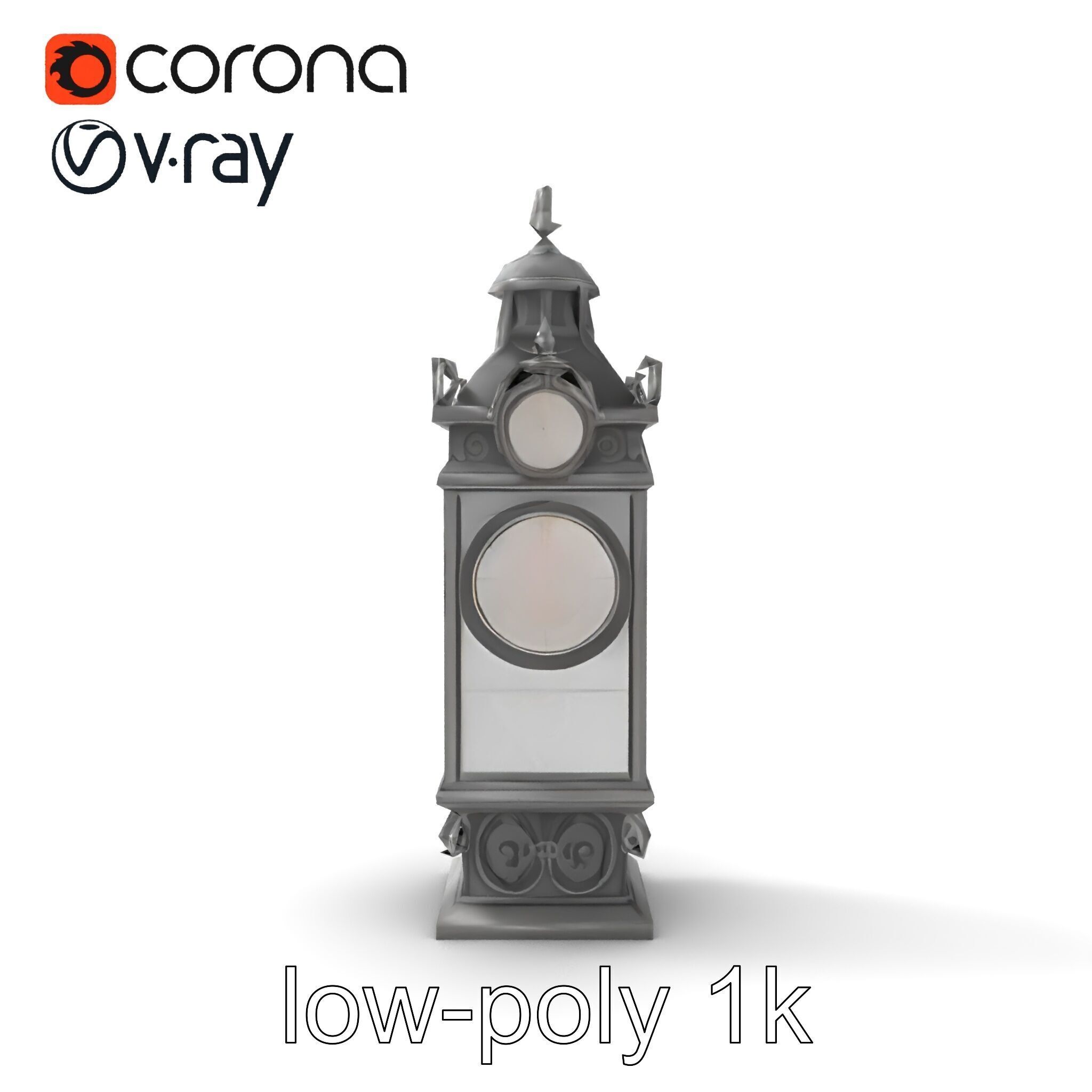 Ornate Clock Tower Lantern model pack Low-poly 3D model_46