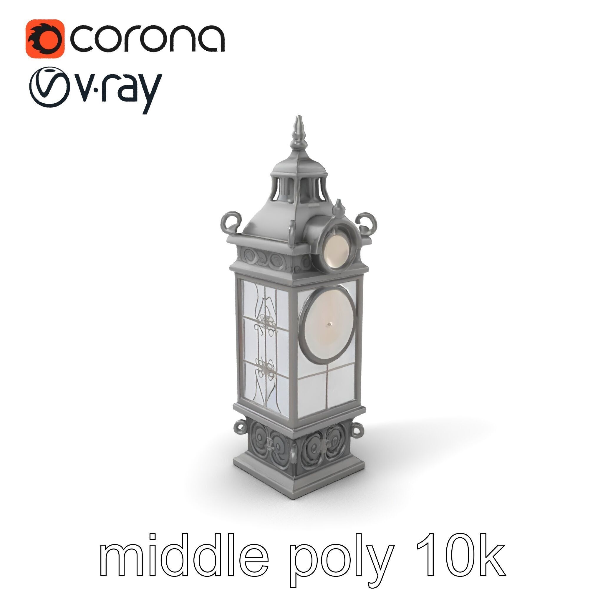Ornate Clock Tower Lantern model pack Low-poly 3D model_36