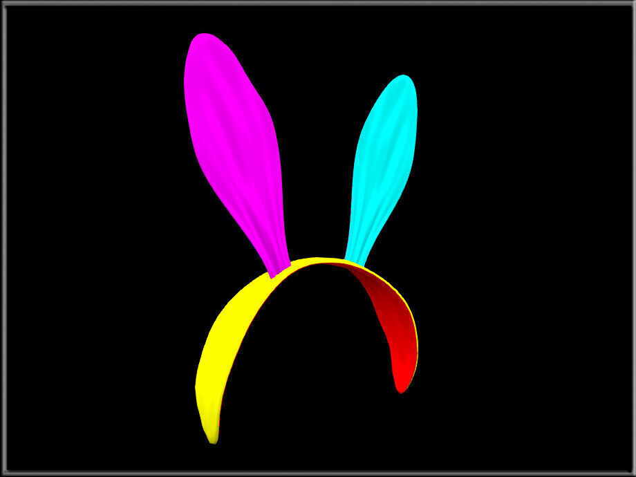 RABBIT HEADBAND Low-poly 3D model_6