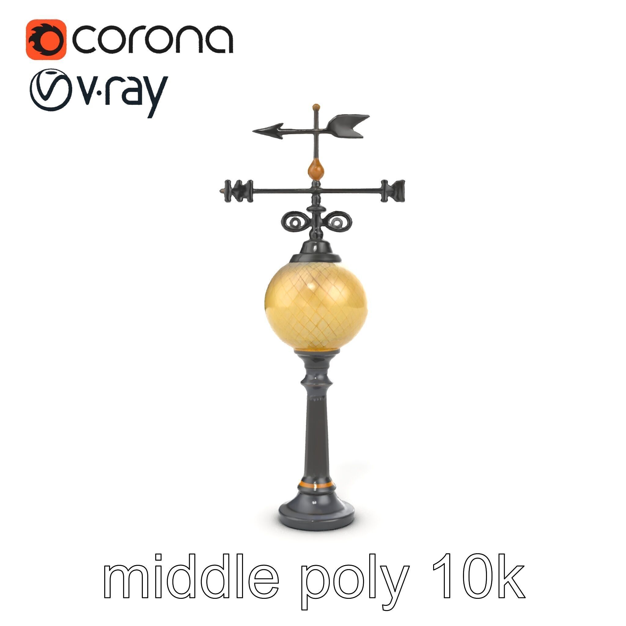 Weather Vane Street Lamp Decorative Model Pack Low-poly 3D model_19