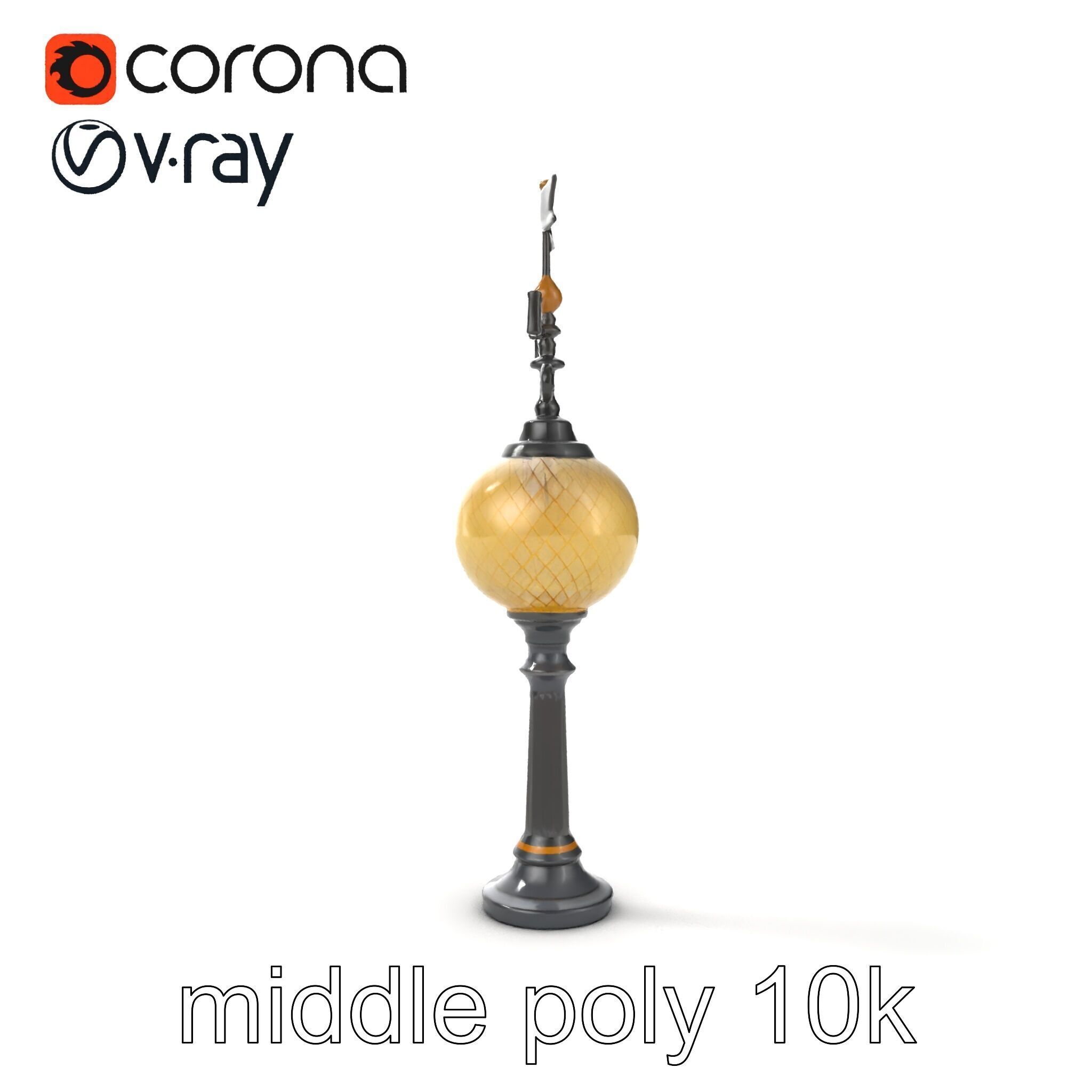 Weather Vane Street Lamp Decorative Model Pack Low-poly 3D model_24