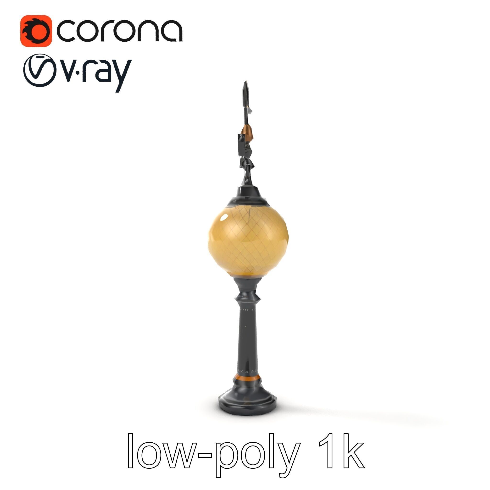 Weather Vane Street Lamp Decorative Model Pack Low-poly 3D model_12