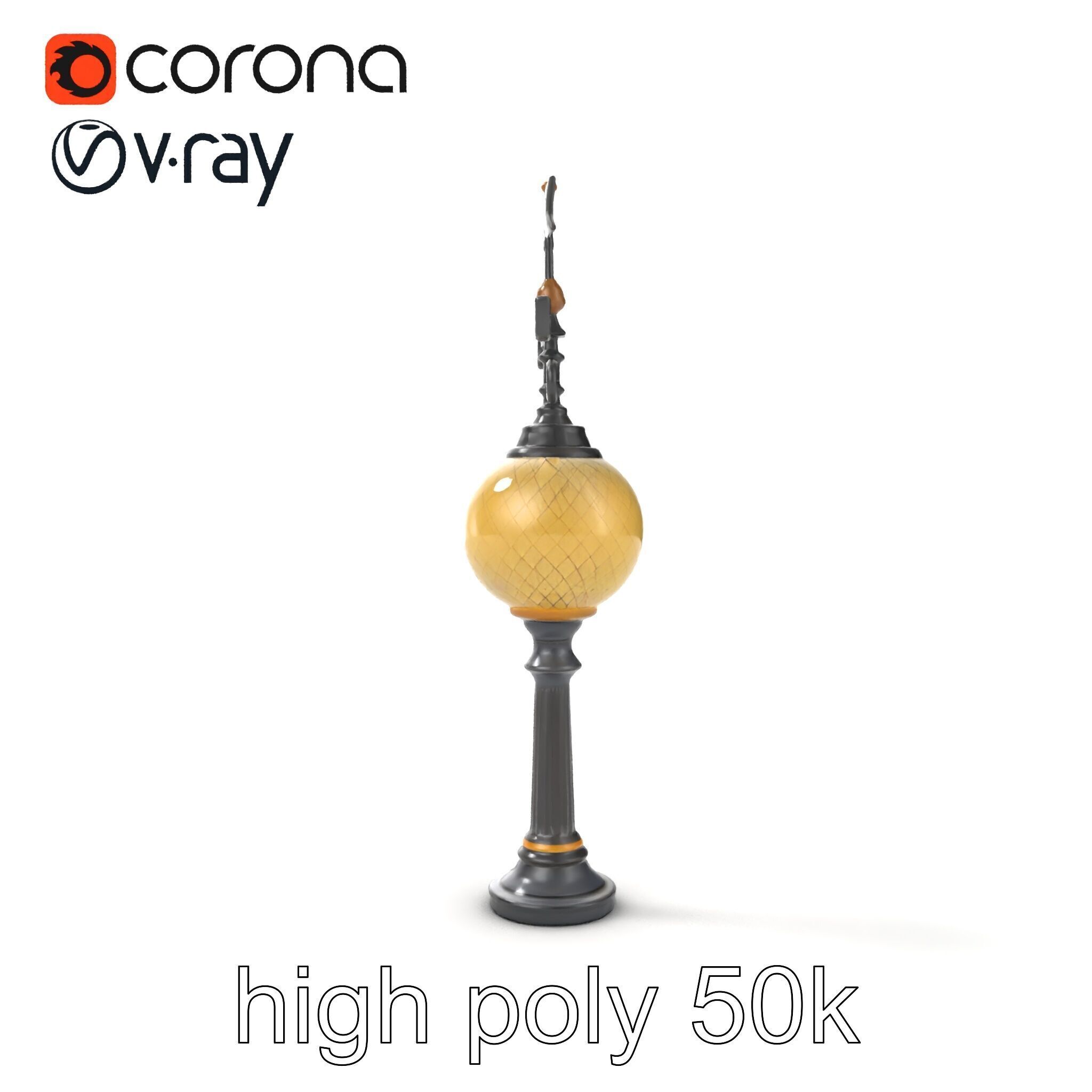 Weather Vane Street Lamp Decorative Model Pack Low-poly 3D model_30