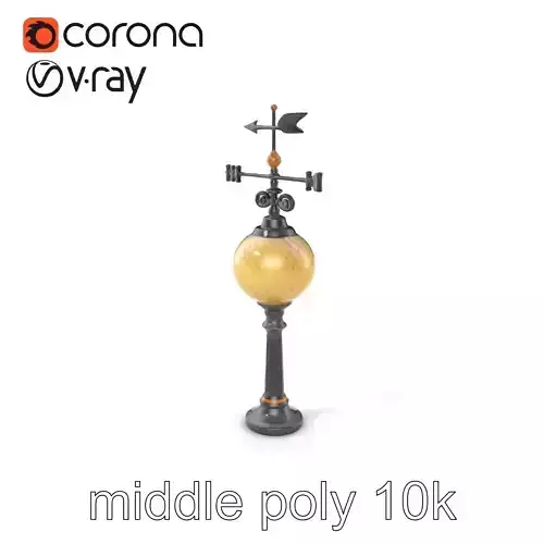 Weather Vane Street Lamp Decorative Model Pack Low-poly 3D model