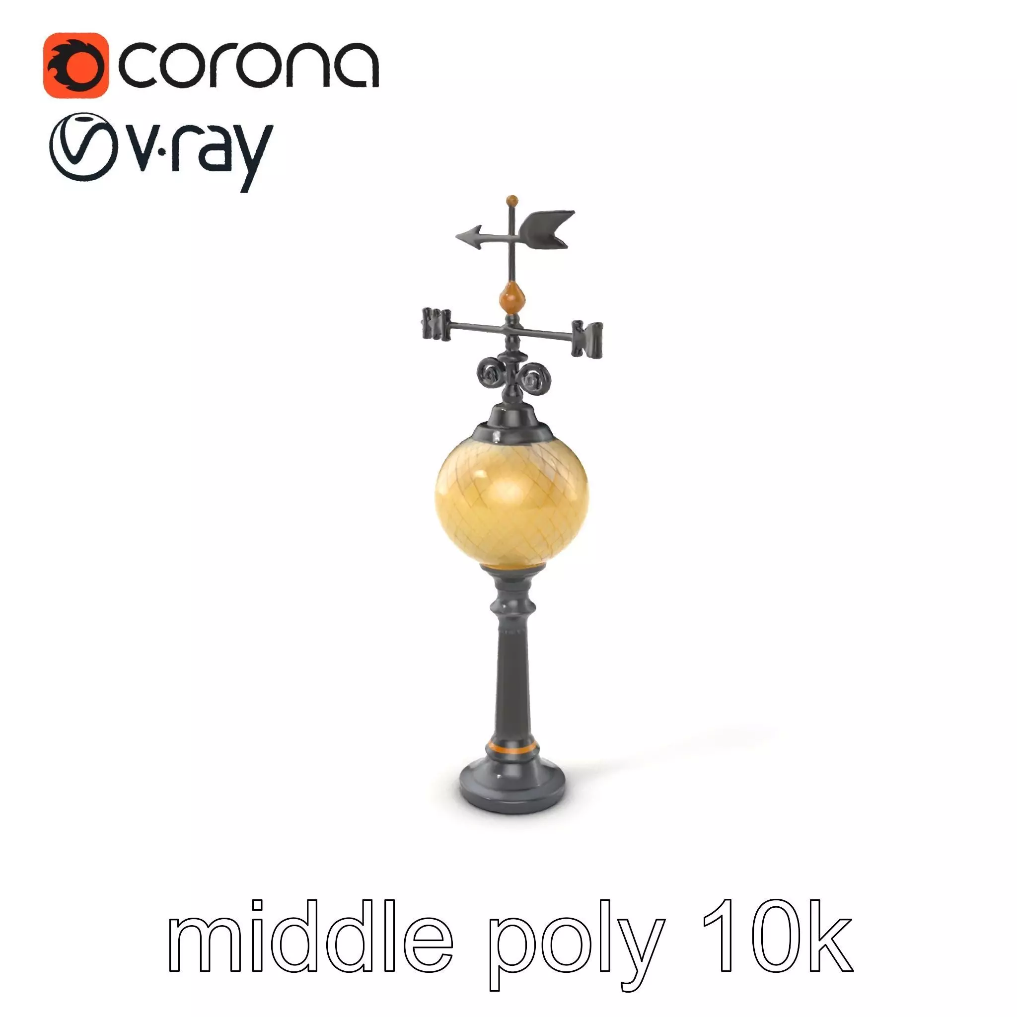Weather Vane Street Lamp Decorative Model Pack Low-poly 3D model_0