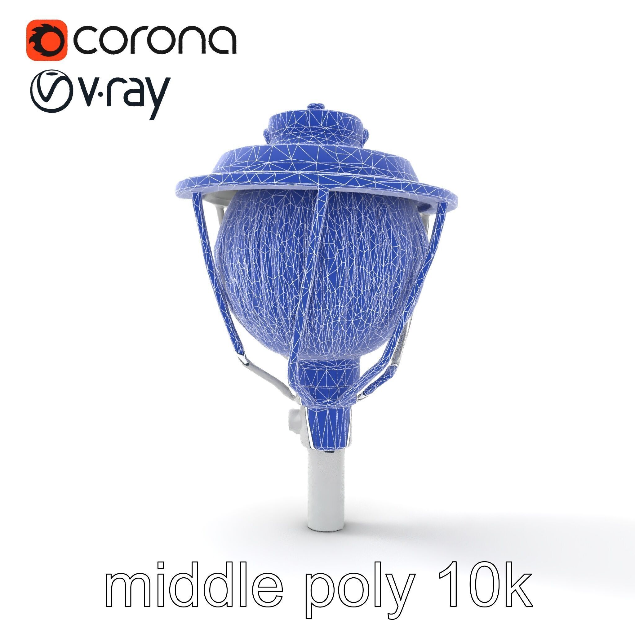 Art Deco Street Light Chrome Design model pack Low-poly 3D model_25