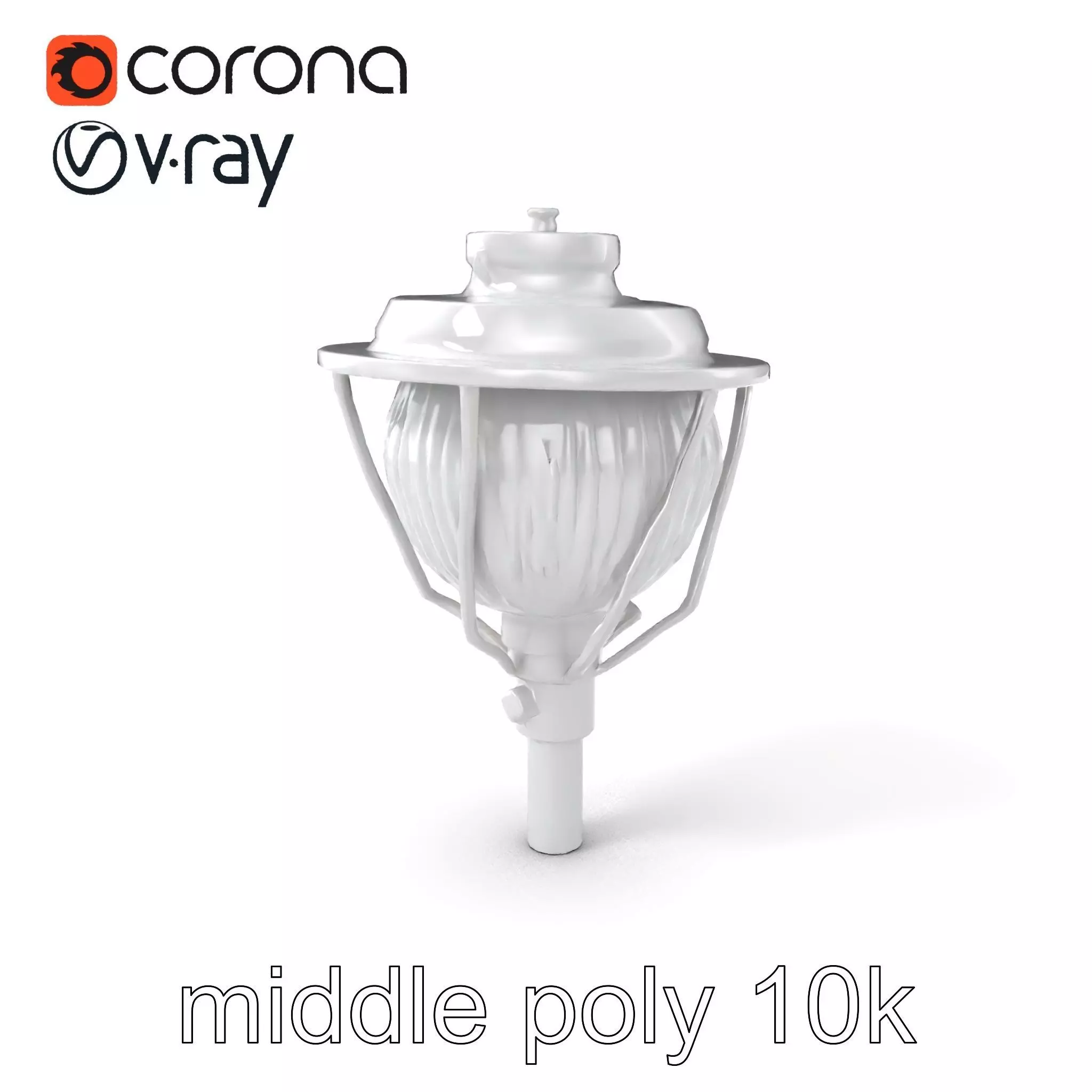 Art Deco Street Light Chrome Design model pack Low-poly 3D model_0