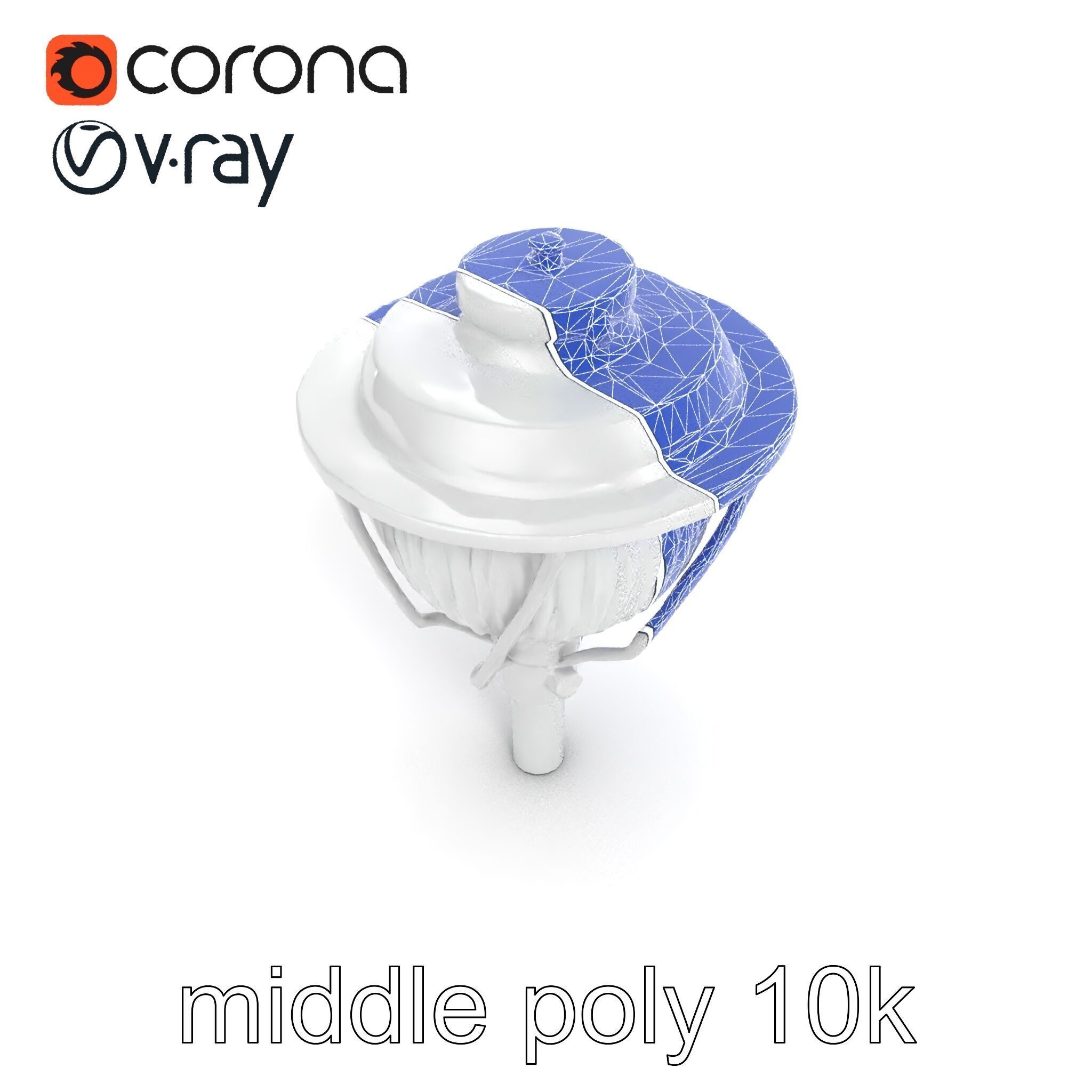 Art Deco Street Light Chrome Design model pack Low-poly 3D model_13