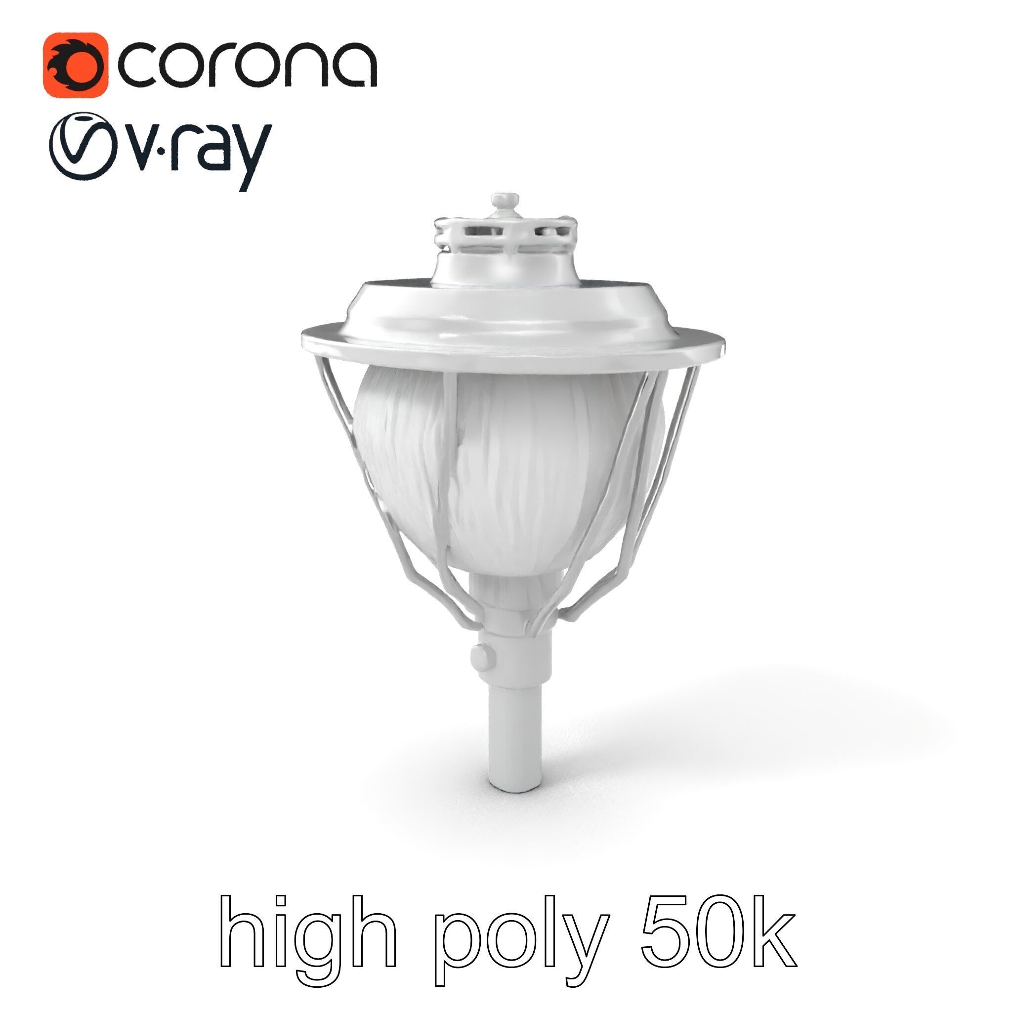 Art Deco Street Light Chrome Design model pack Low-poly 3D model_2