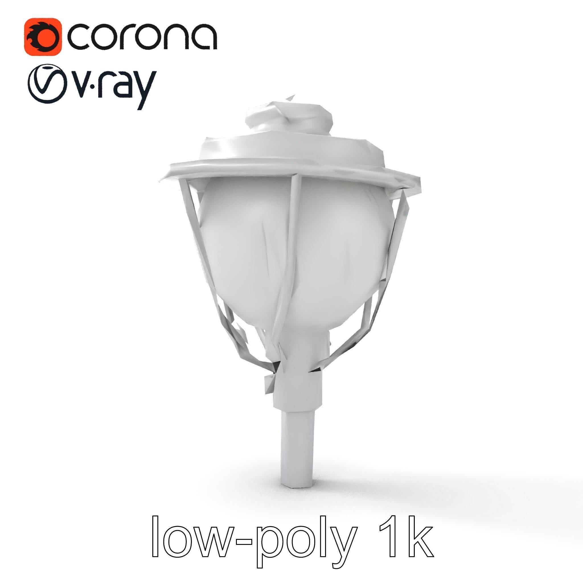 Art Deco Street Light Chrome Design model pack Low-poly 3D model_16