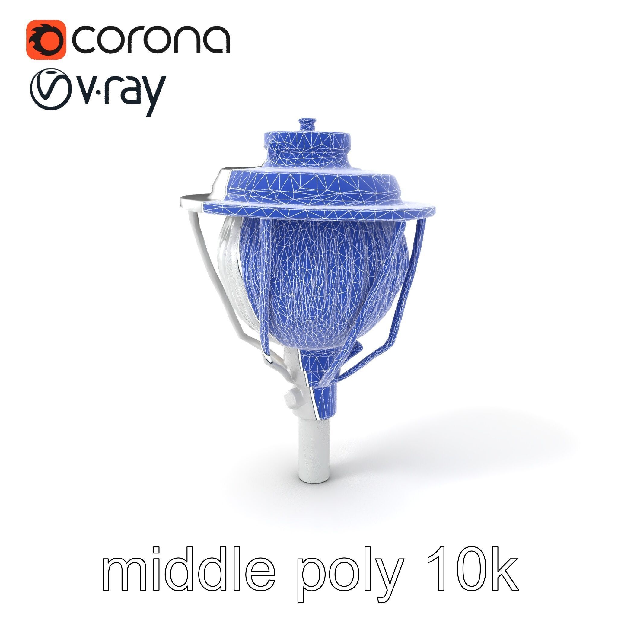 Art Deco Street Light Chrome Design model pack Low-poly 3D model_5