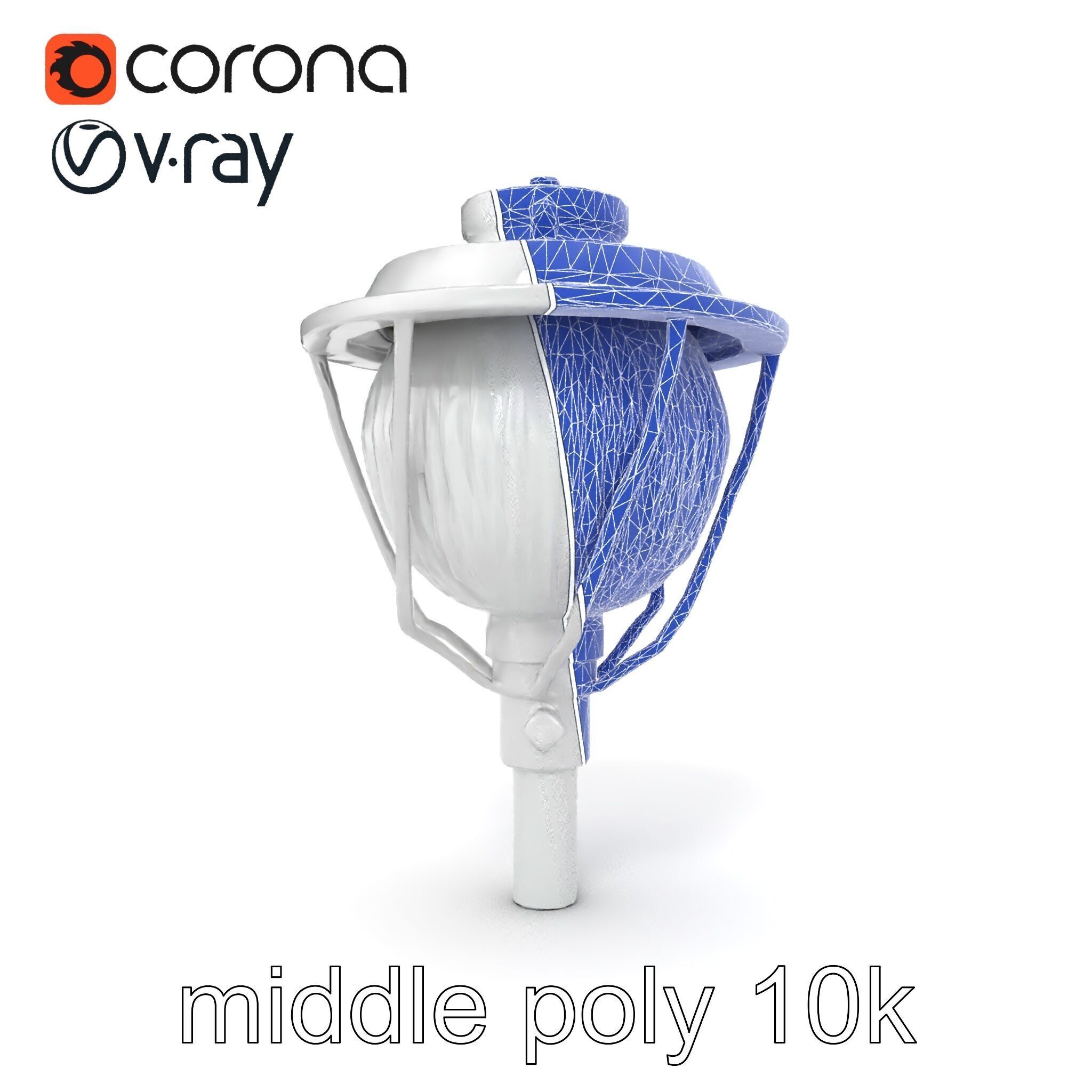 Art Deco Street Light Chrome Design model pack Low-poly 3D model_21