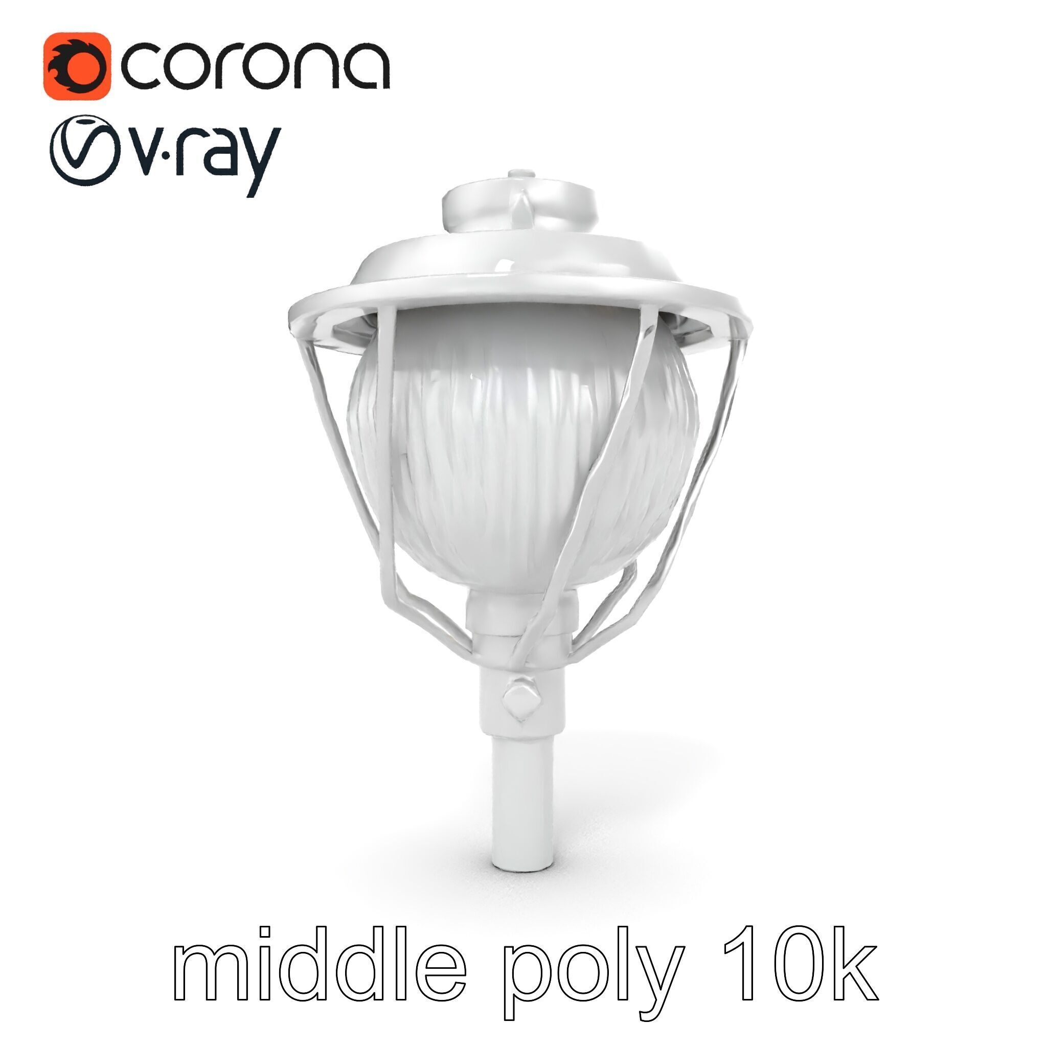 Art Deco Street Light Chrome Design model pack Low-poly 3D model_29