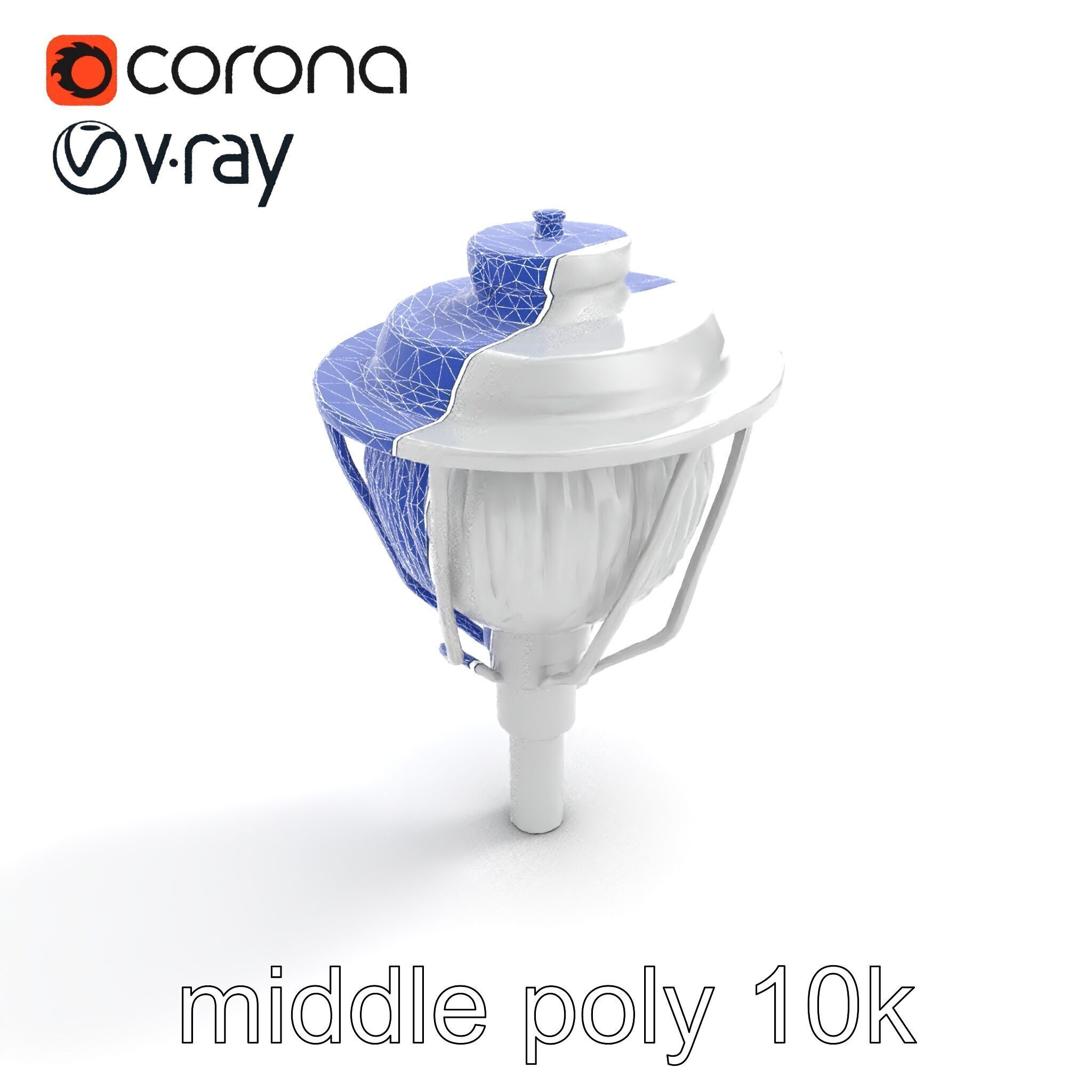 Art Deco Street Light Chrome Design model pack Low-poly 3D model_14