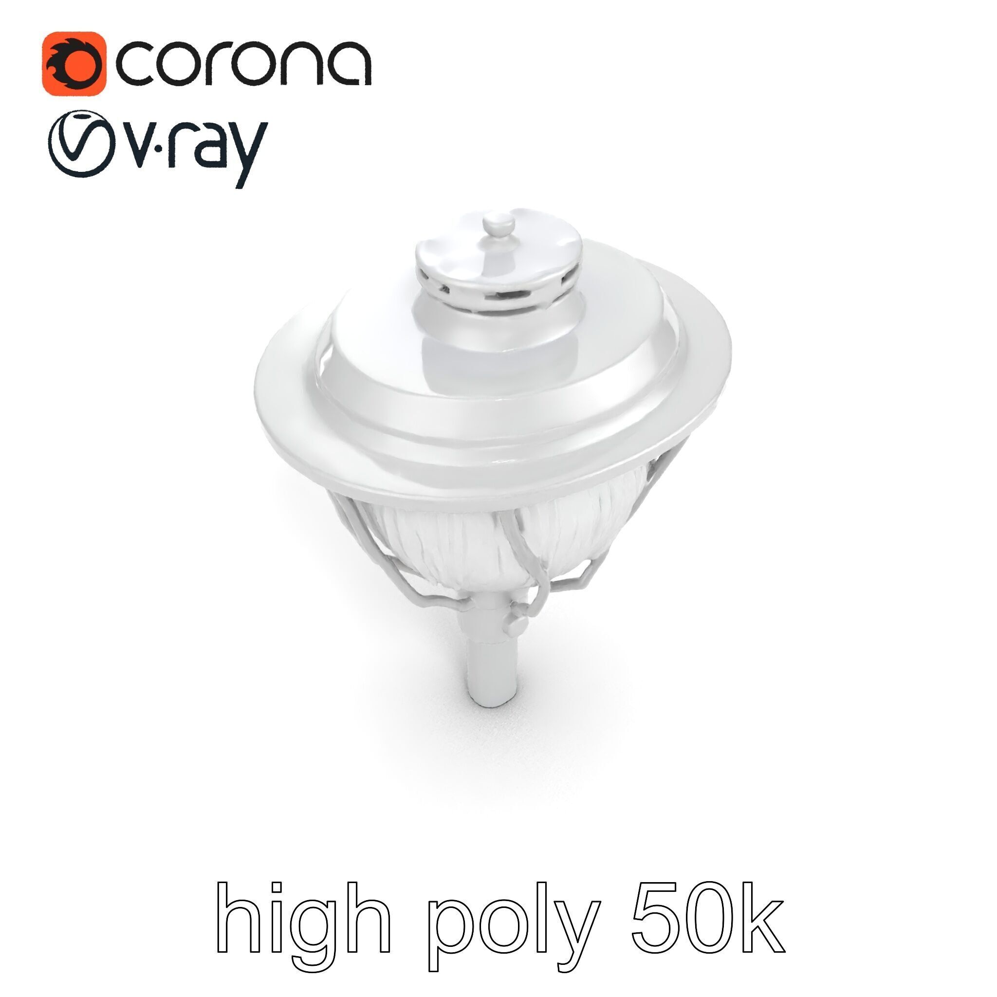 Art Deco Street Light Chrome Design model pack Low-poly 3D model_17