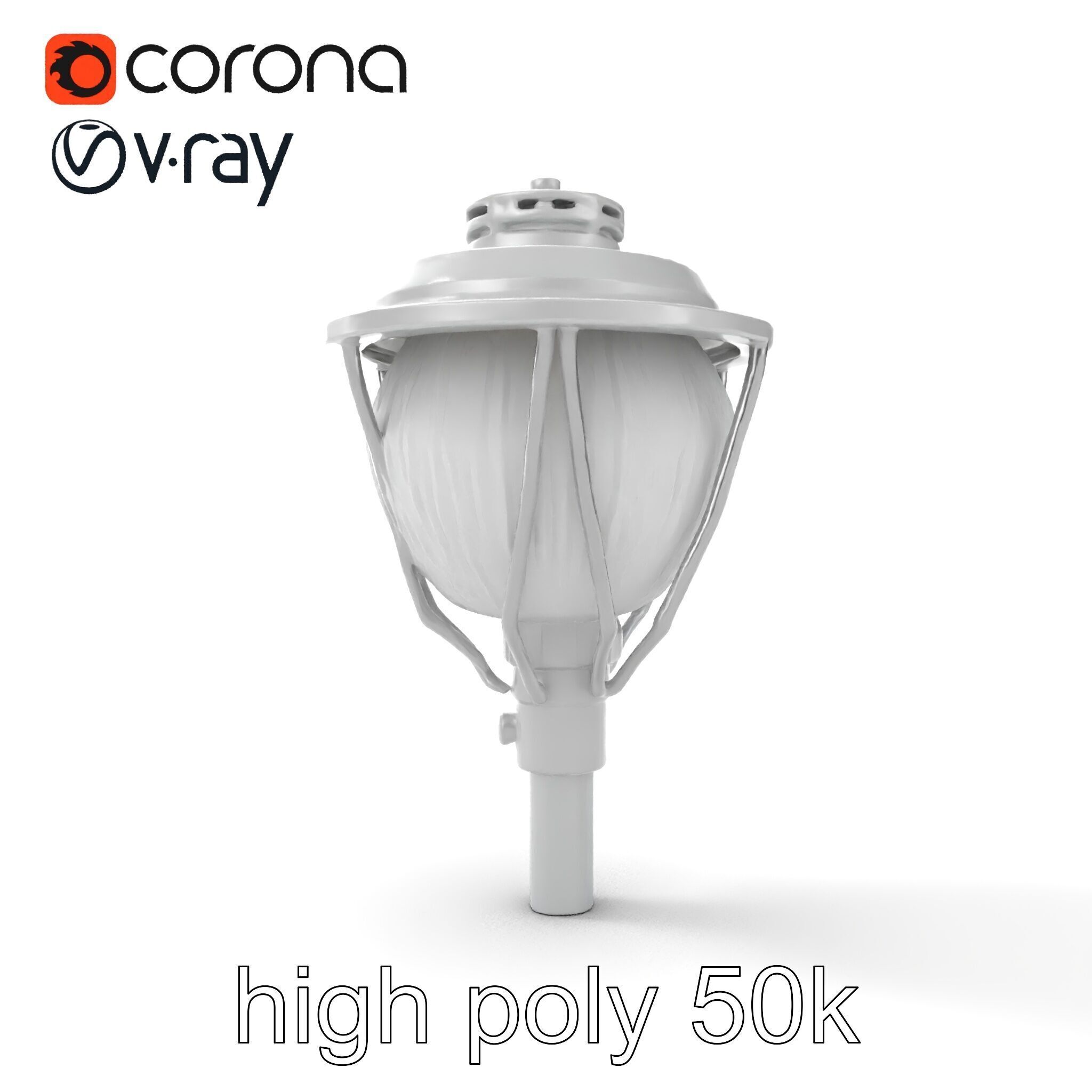Art Deco Street Light Chrome Design model pack Low-poly 3D model_15