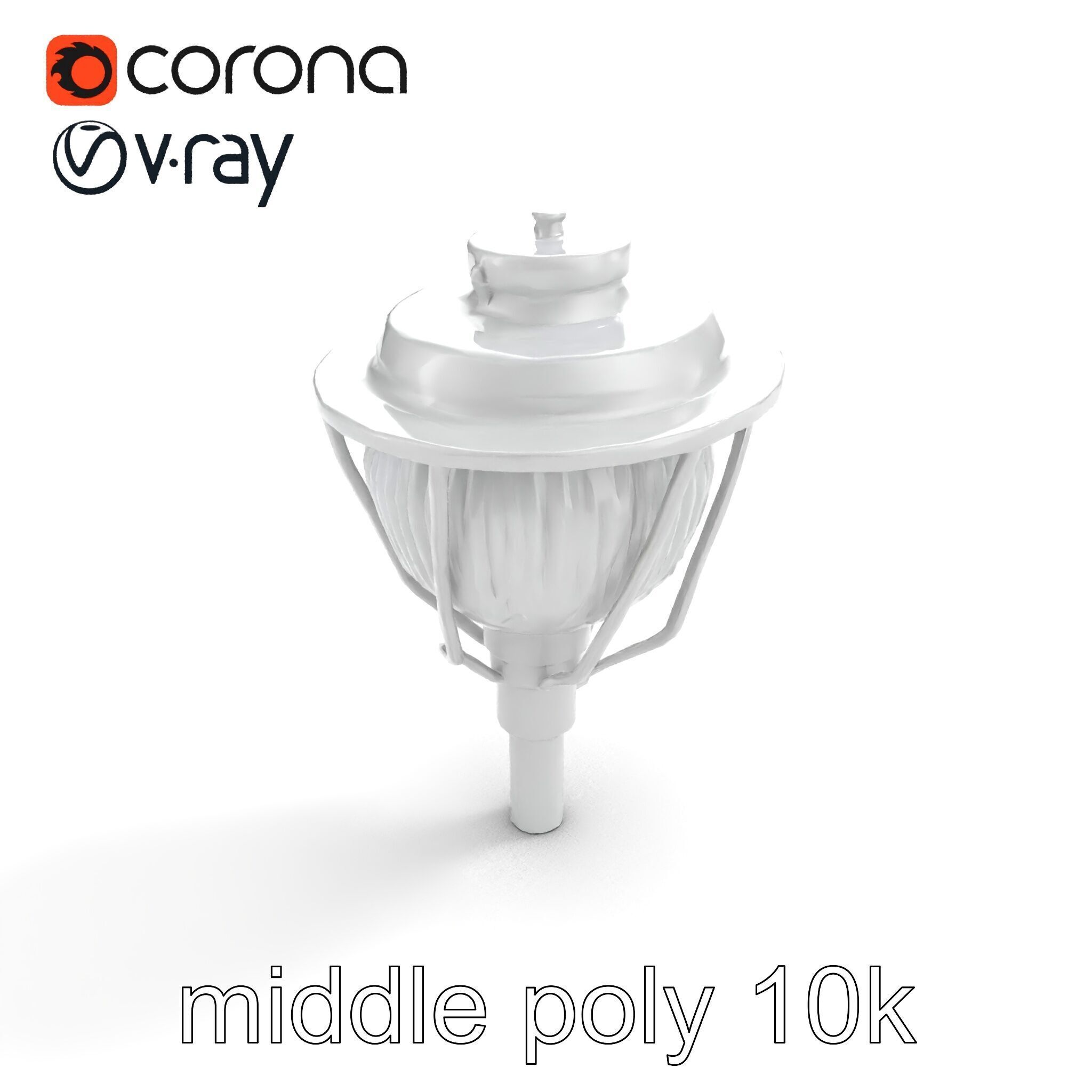 Art Deco Street Light Chrome Design model pack Low-poly 3D model_7