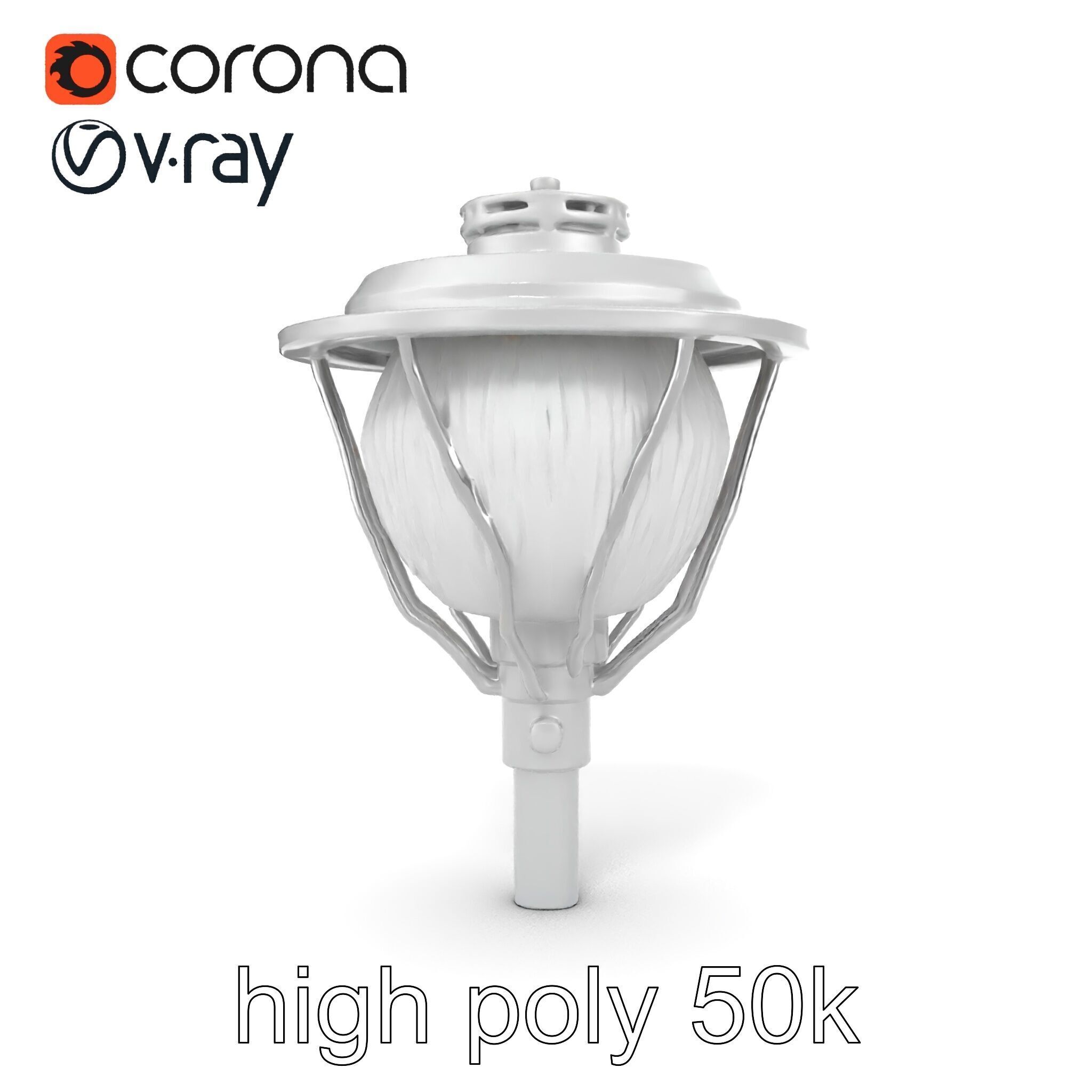 Art Deco Street Light Chrome Design model pack Low-poly 3D model_28