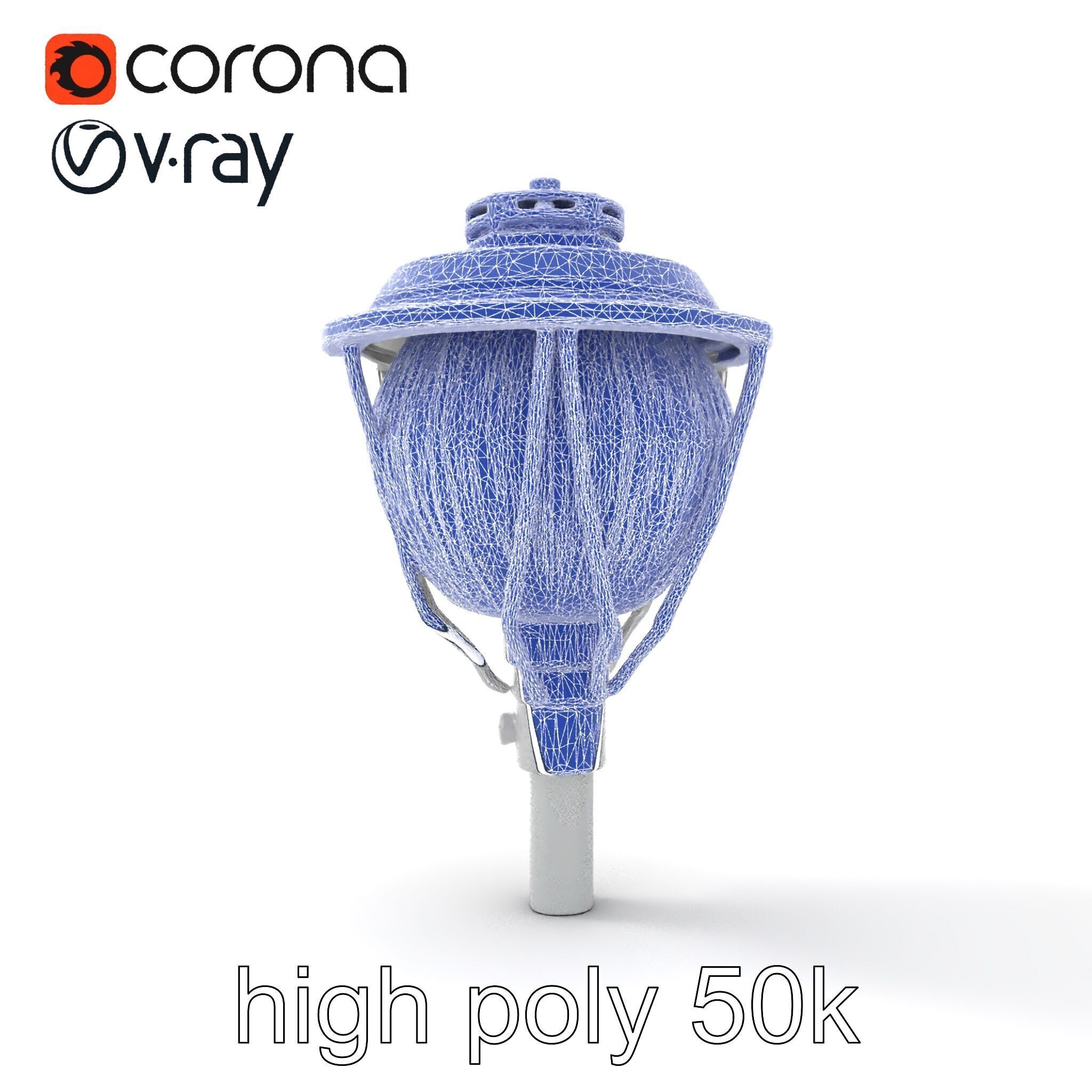 Art Deco Street Light Chrome Design model pack Low-poly 3D model_23