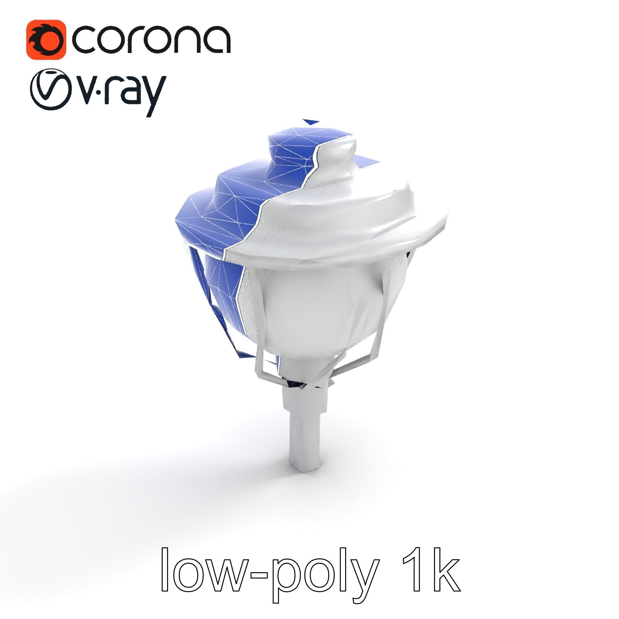 Art Deco Street Light Chrome Design model pack Low-poly 3D model_26