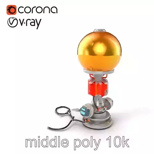 Cyberpunk Lamppost Holographic Globe model pack