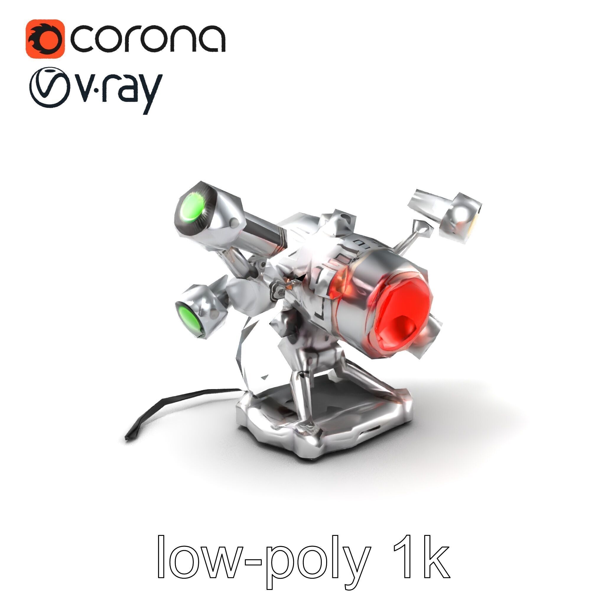 Futuristic Kinetic Lamp with Articulating Arms model pack Low-poly 3D model_4