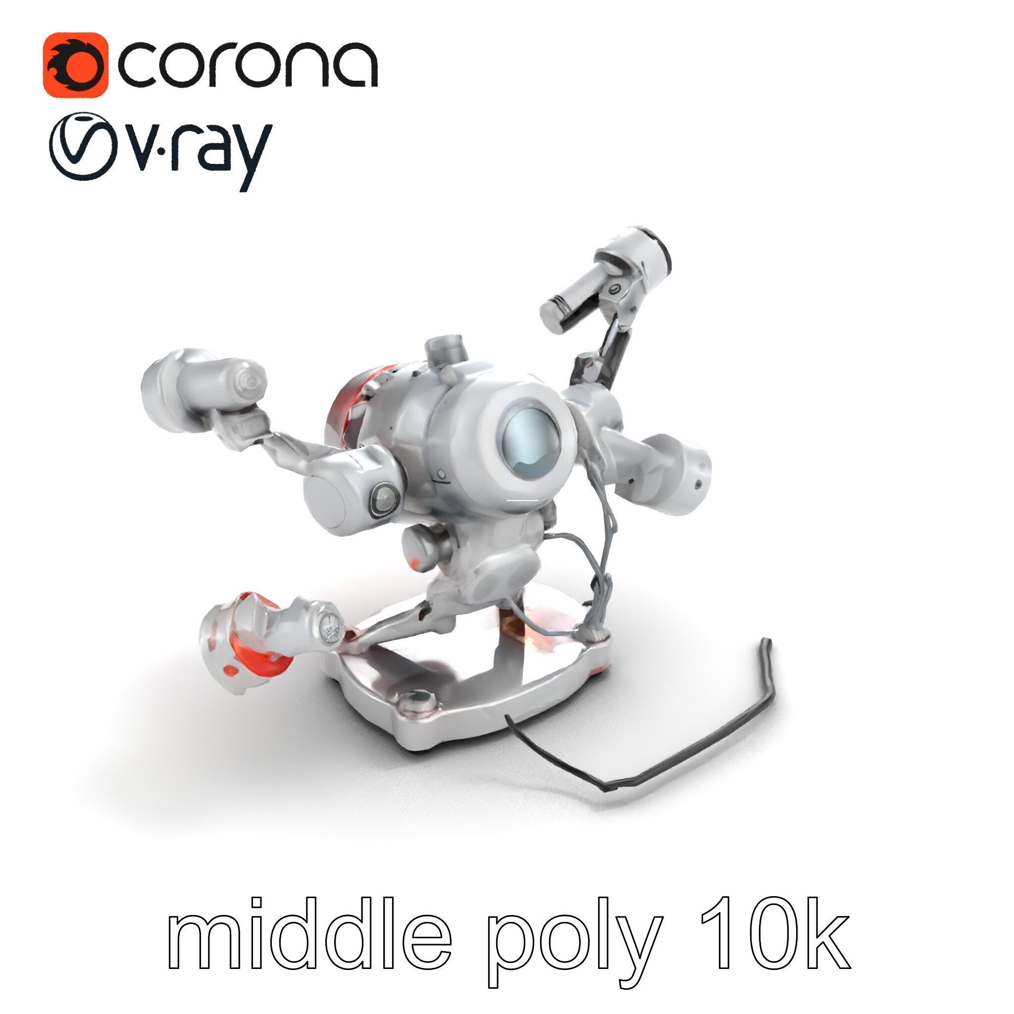 Futuristic Kinetic Lamp with Articulating Arms model pack Low-poly 3D model_7