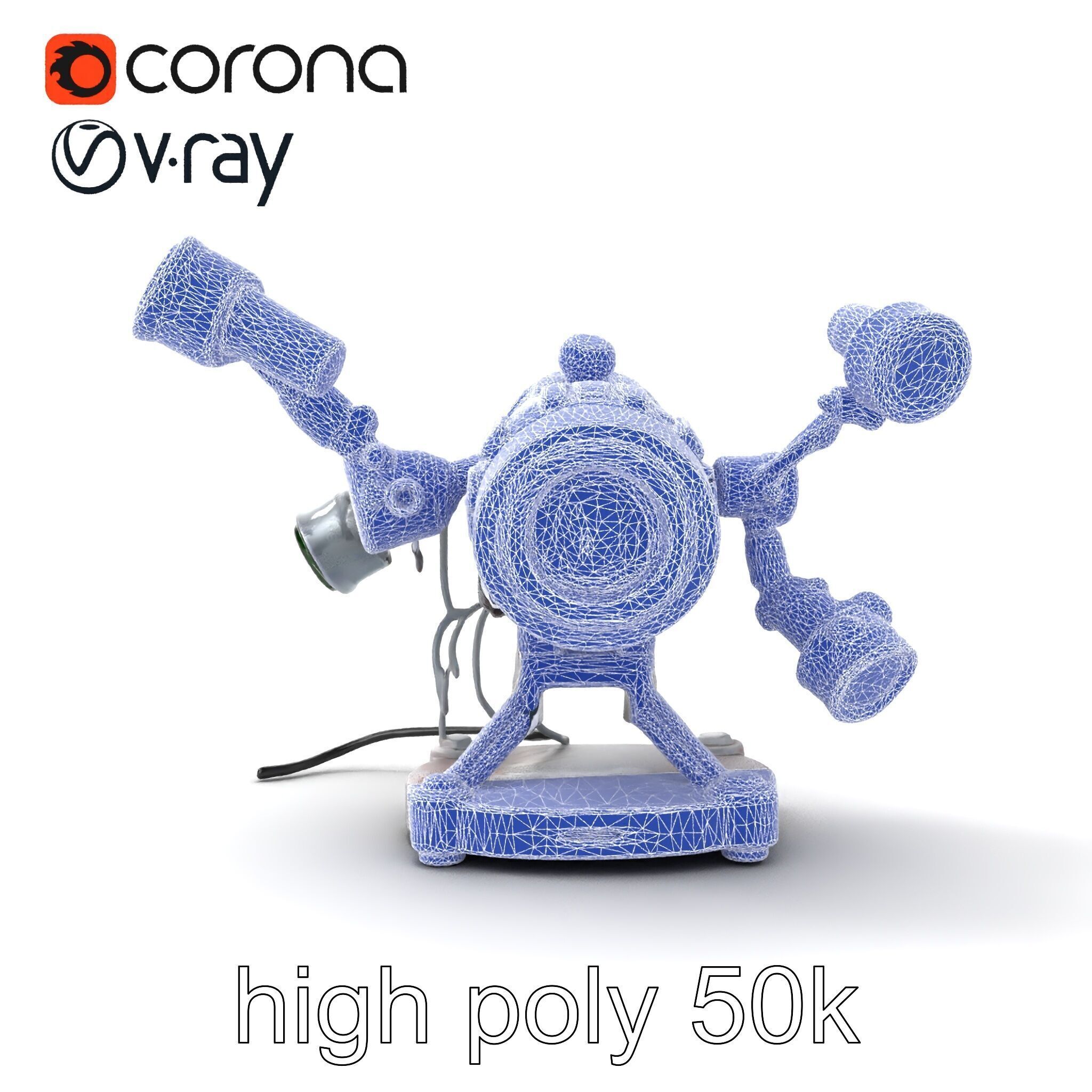 Futuristic Kinetic Lamp with Articulating Arms model pack Low-poly 3D model_27