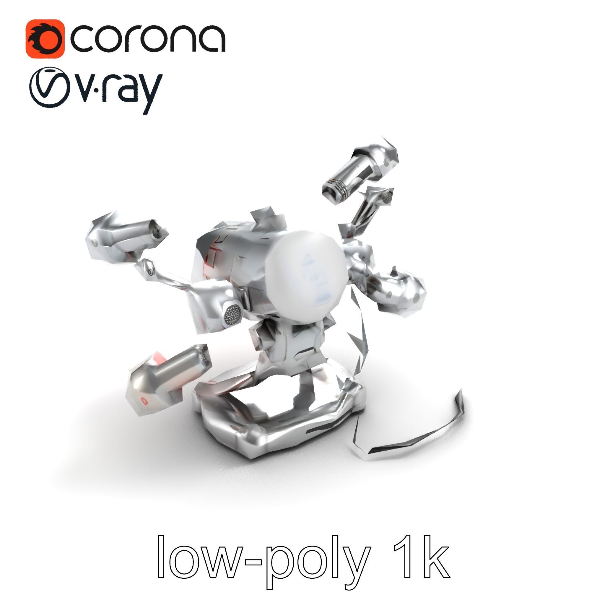 Futuristic Kinetic Lamp with Articulating Arms model pack Low-poly 3D model_8