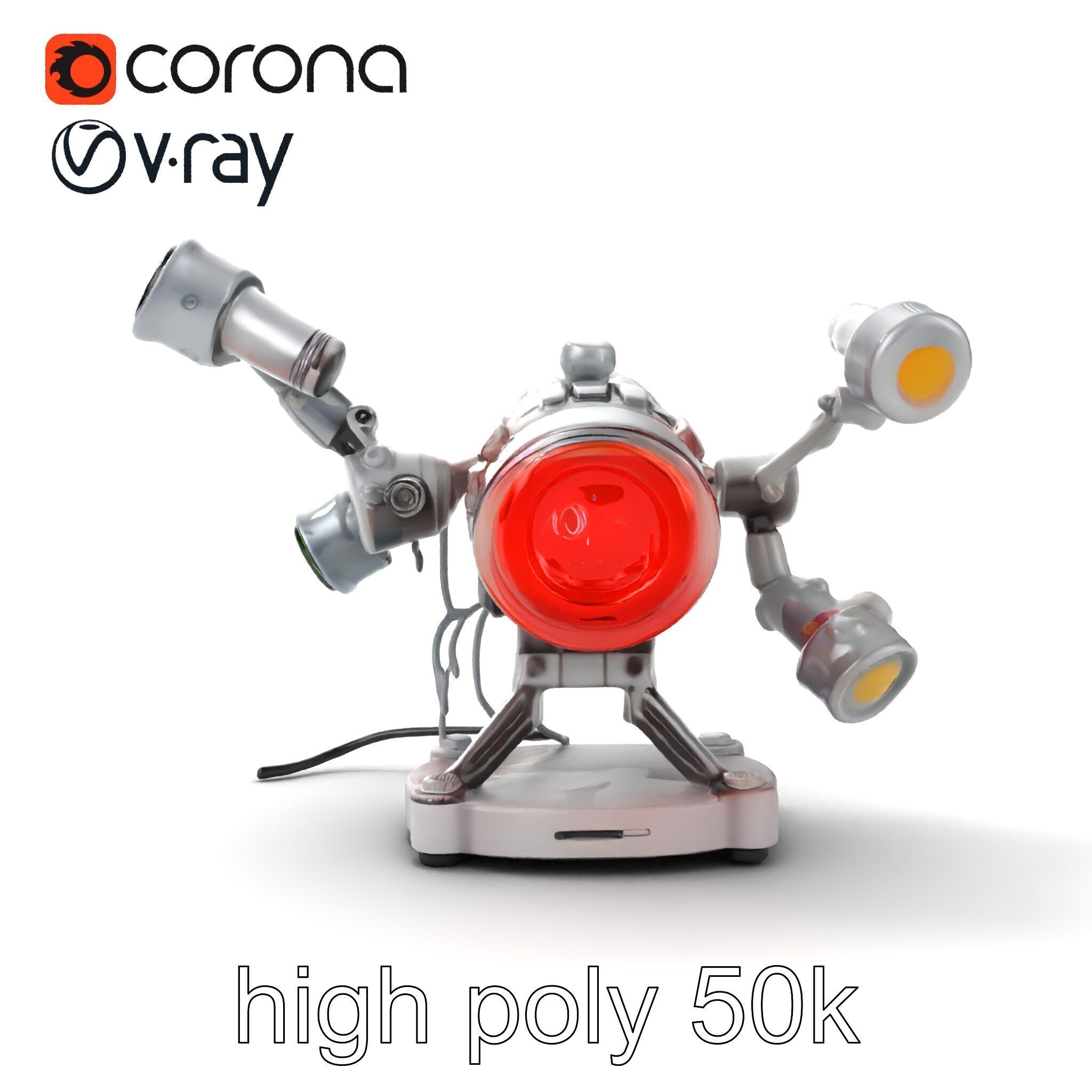 Futuristic Kinetic Lamp with Articulating Arms model pack Low-poly 3D model_16