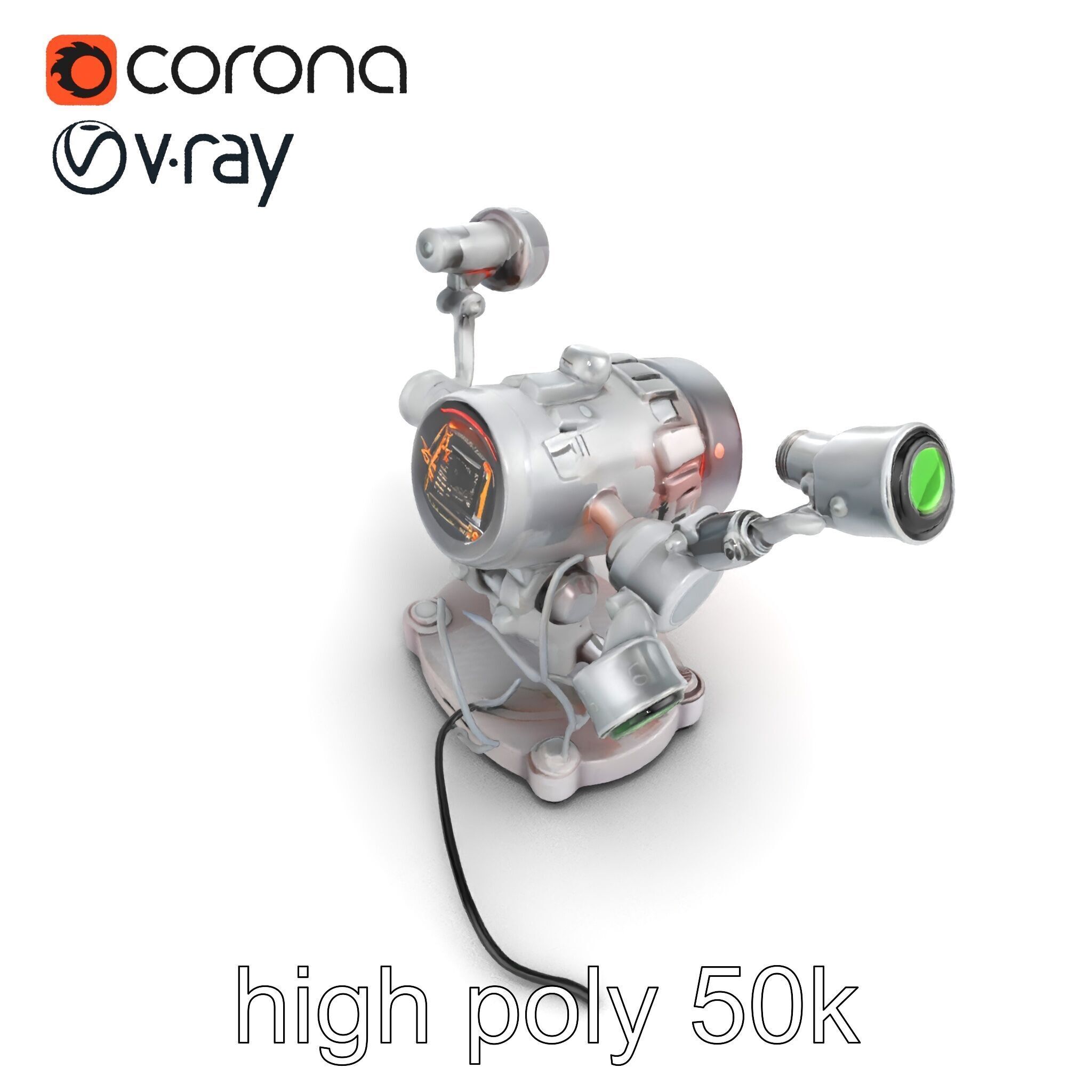 Futuristic Kinetic Lamp with Articulating Arms model pack Low-poly 3D model_20