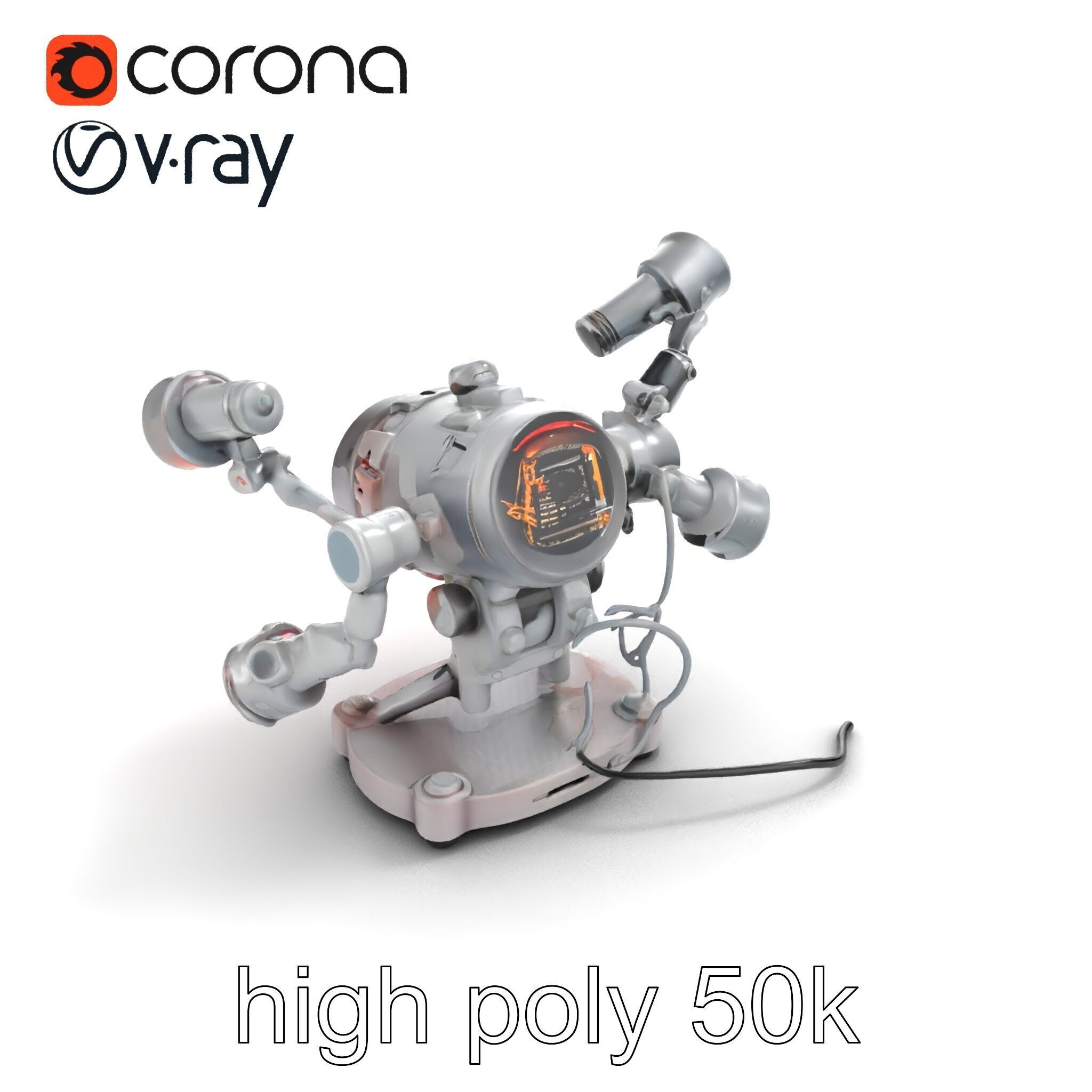 Futuristic Kinetic Lamp with Articulating Arms model pack Low-poly 3D model_9