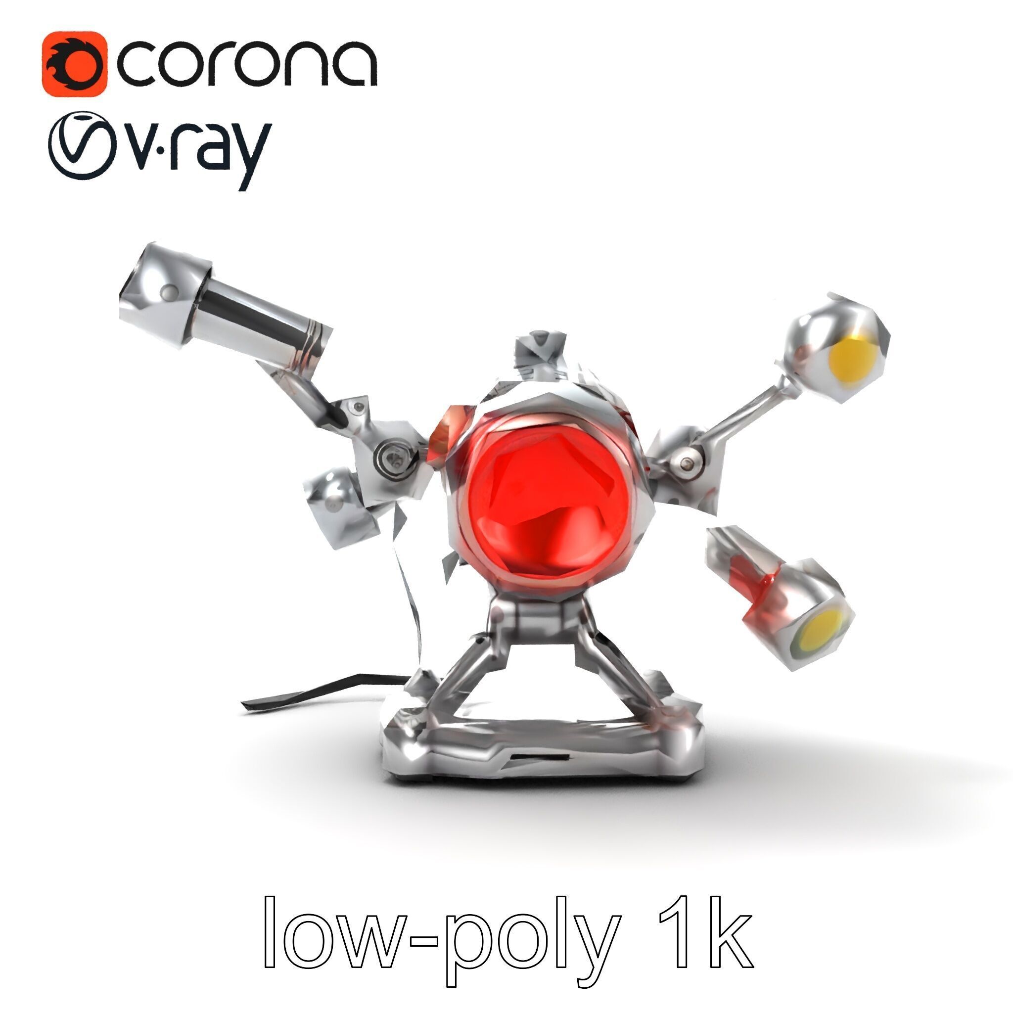 Futuristic Kinetic Lamp with Articulating Arms model pack Low-poly 3D model_21