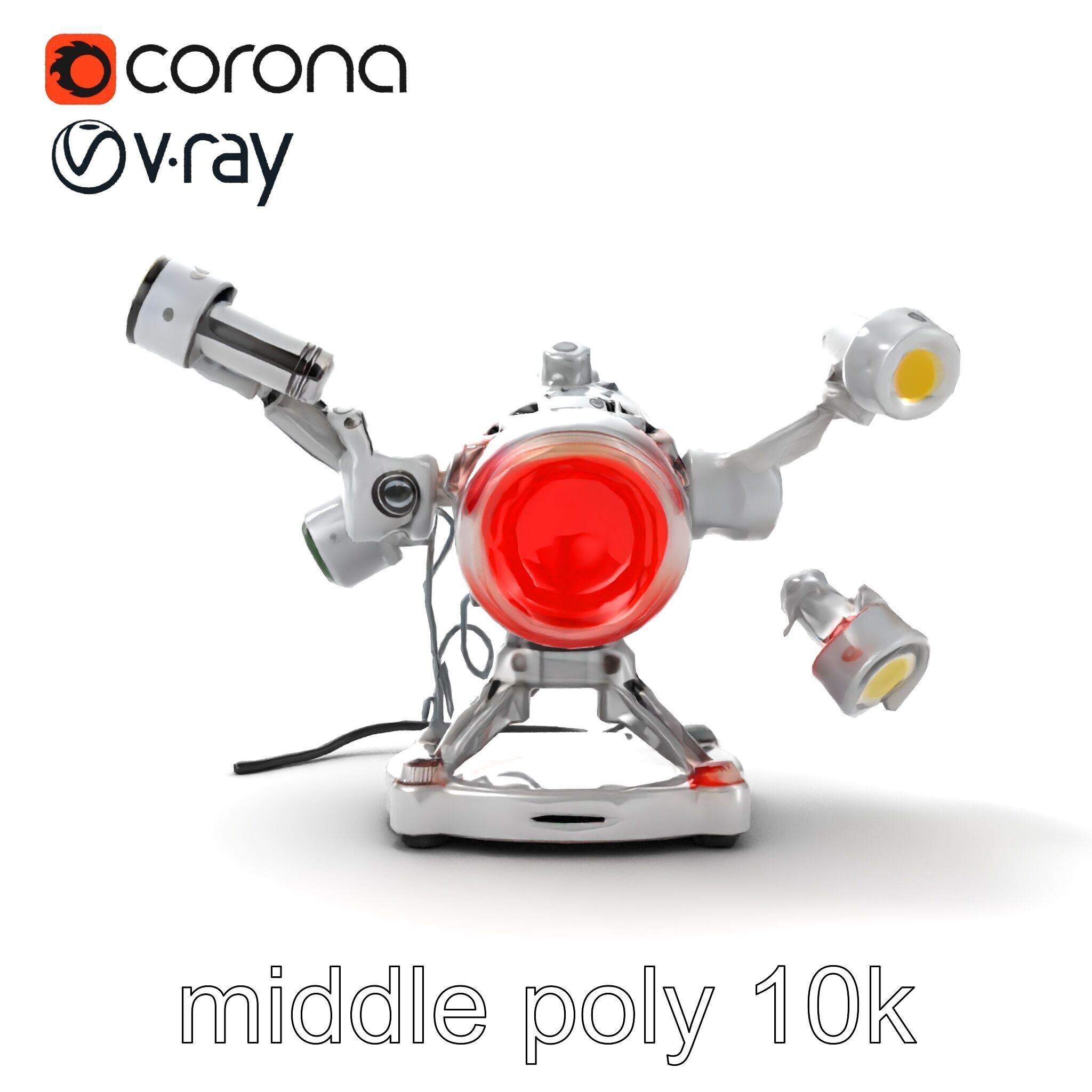 Futuristic Kinetic Lamp with Articulating Arms model pack Low-poly 3D model_17