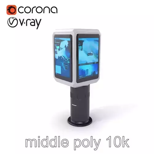 Mixed Reality Information Post with Holographic Interface model pack