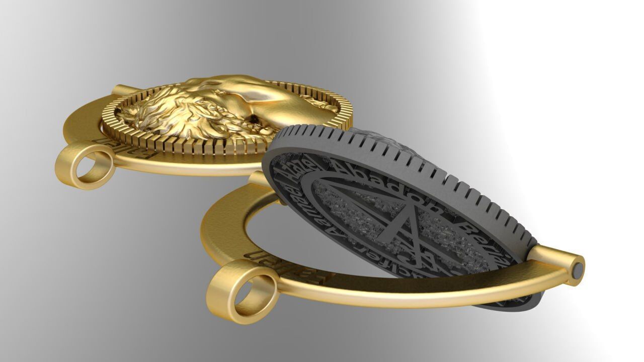 Fallen Angel medallion 3D print model_3