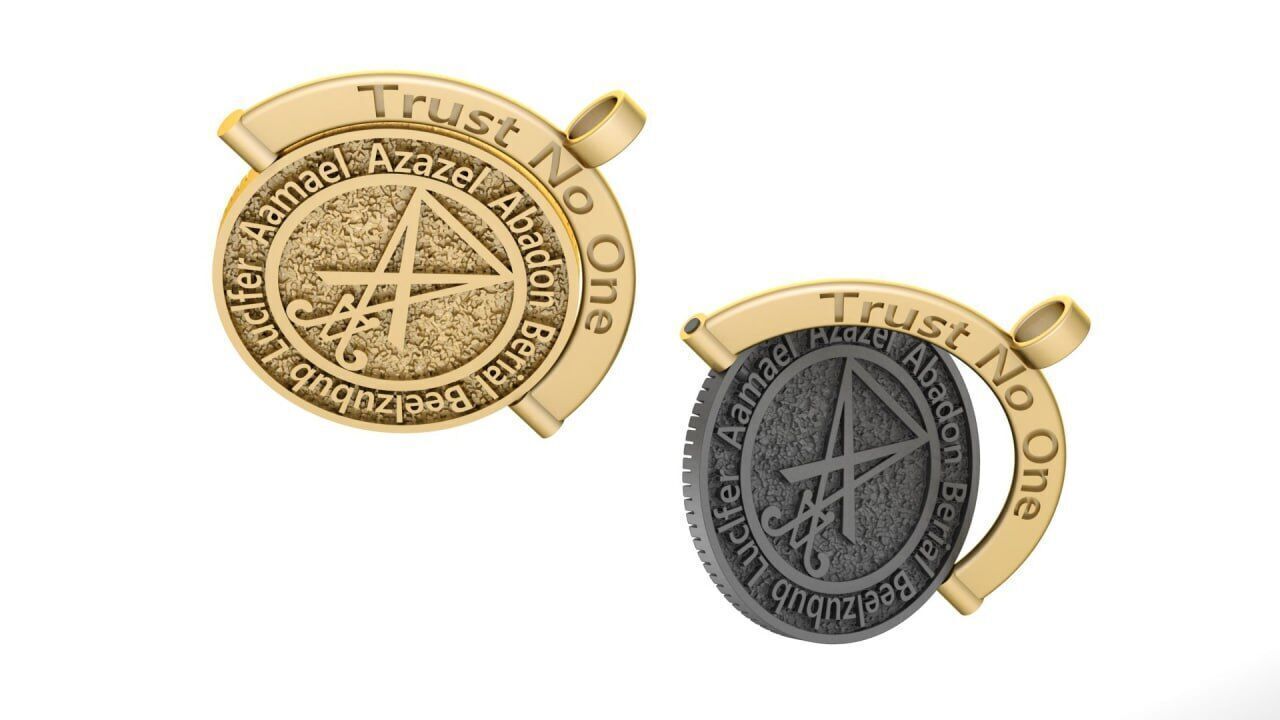 Fallen Angel medallion 3D print model_1